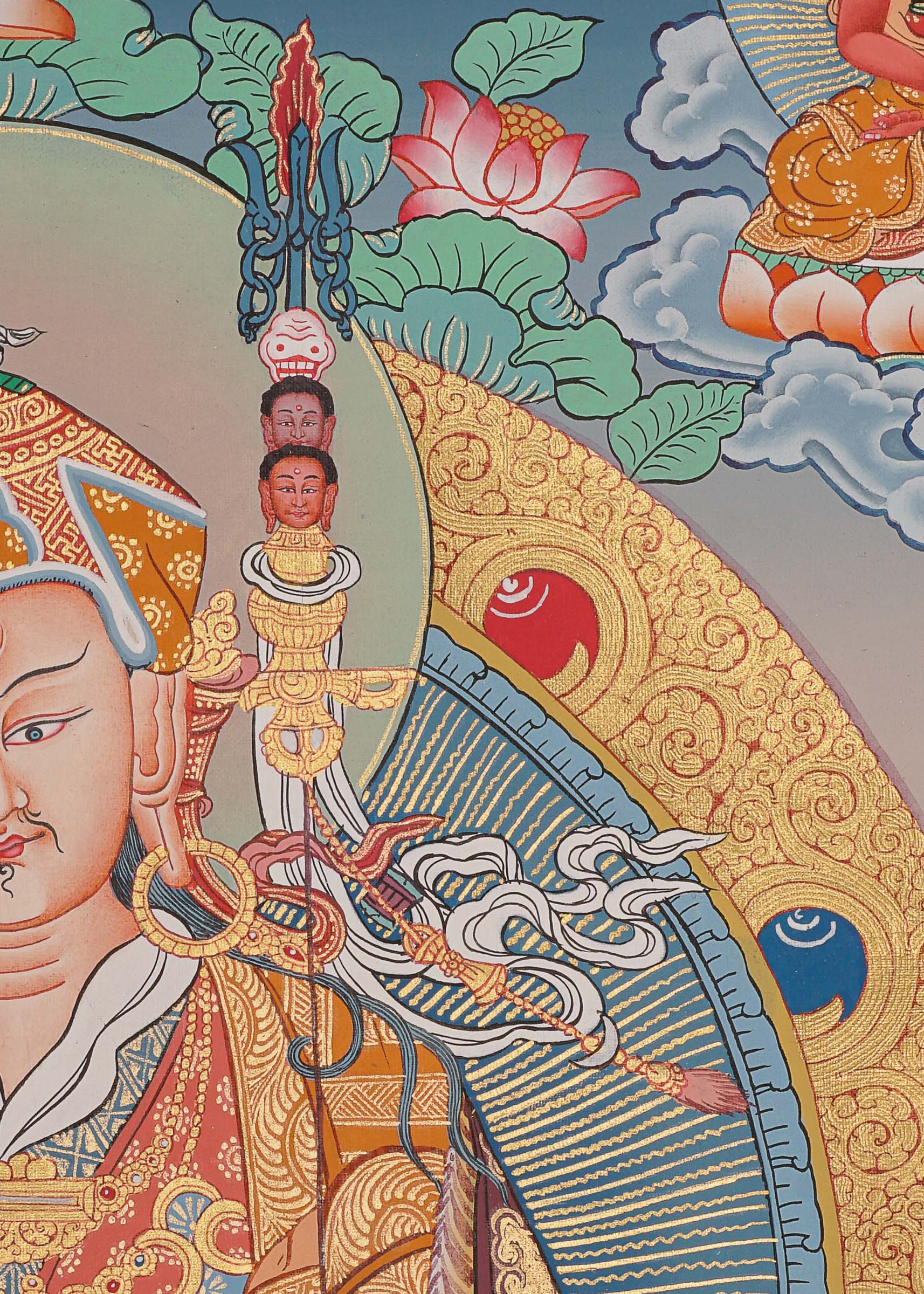 Guru Rinpoche Thangka Painting for prayer and meditation.