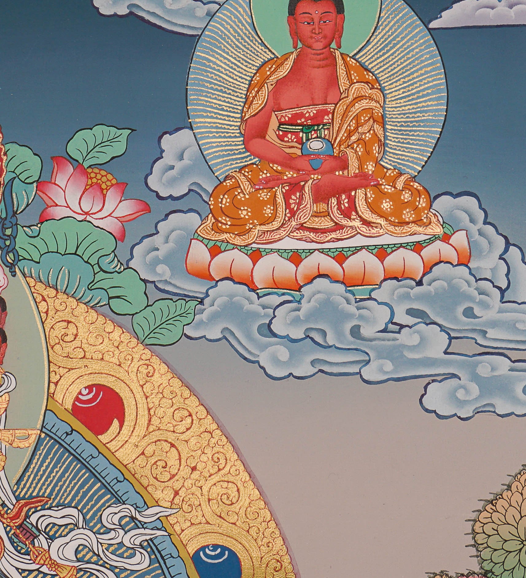 Guru Rinpoche Thangka Painting for prayer and meditation.