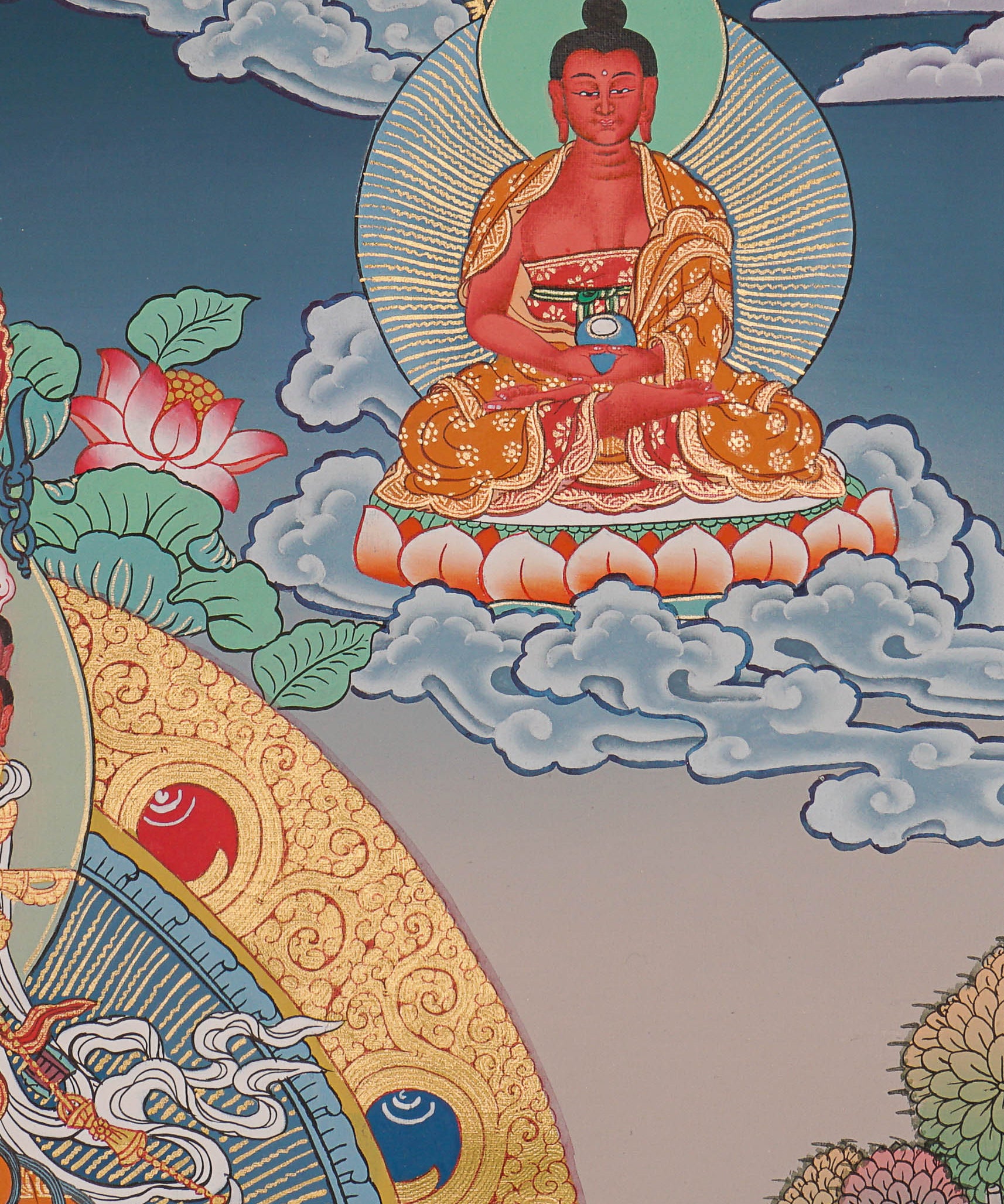 Guru Rinpoche Thangka Painting for prayer and meditation.