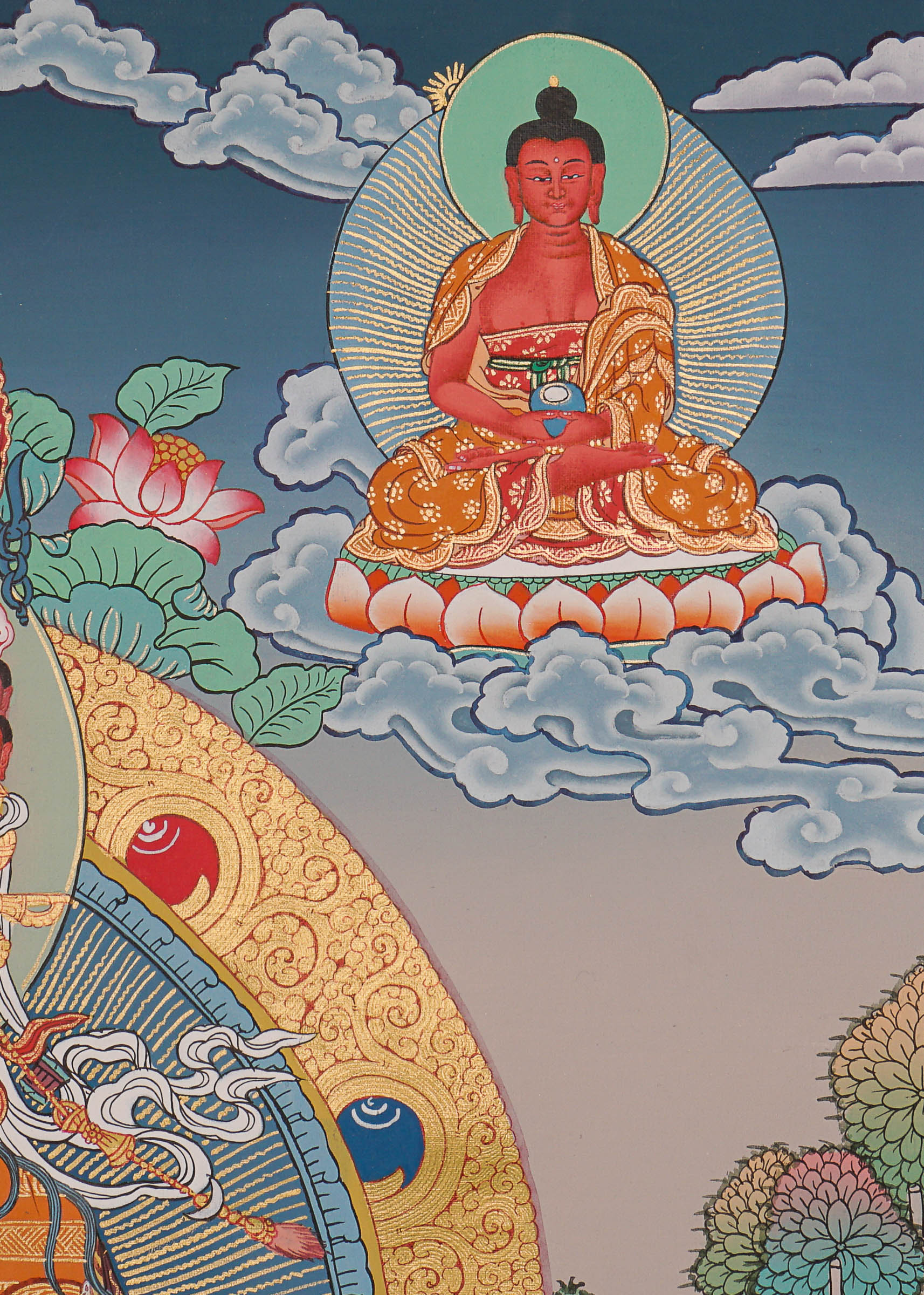 Guru Rinpoche Thangka Painting for prayer and meditation.