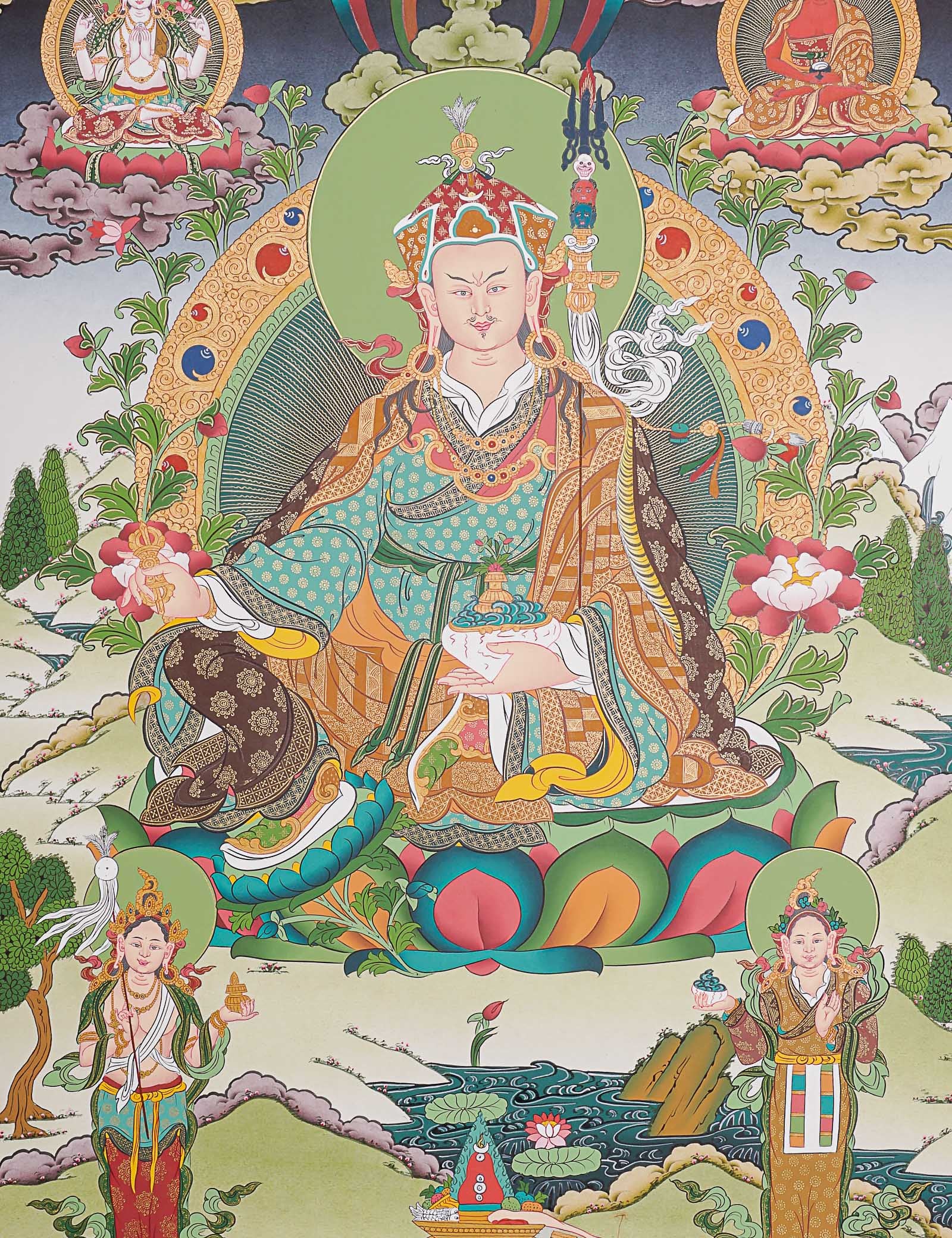 Guru Rinpoche Thangka - Authentic Tibetan Painting