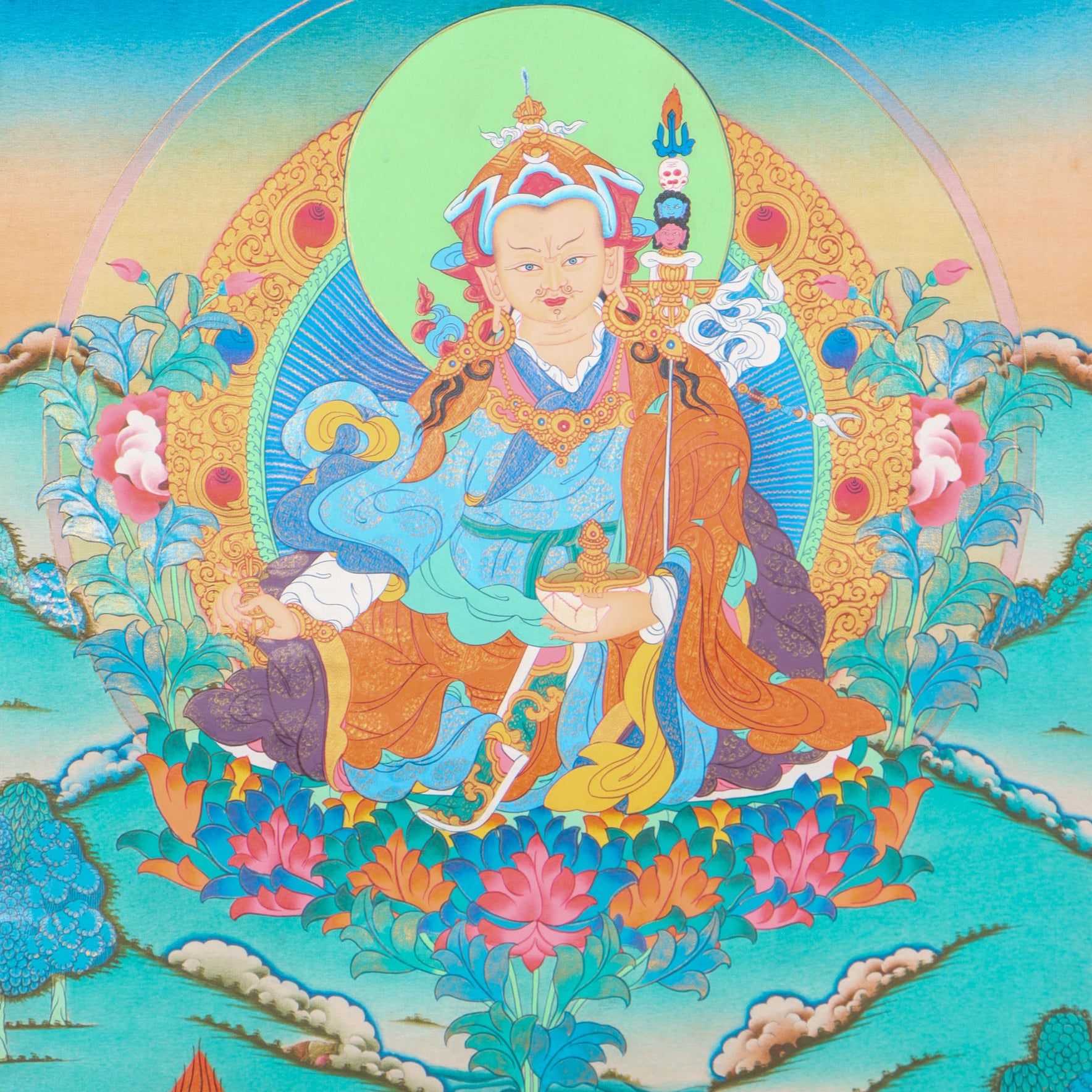 Guru Rinpoche Thangka for spirituality and meditation.