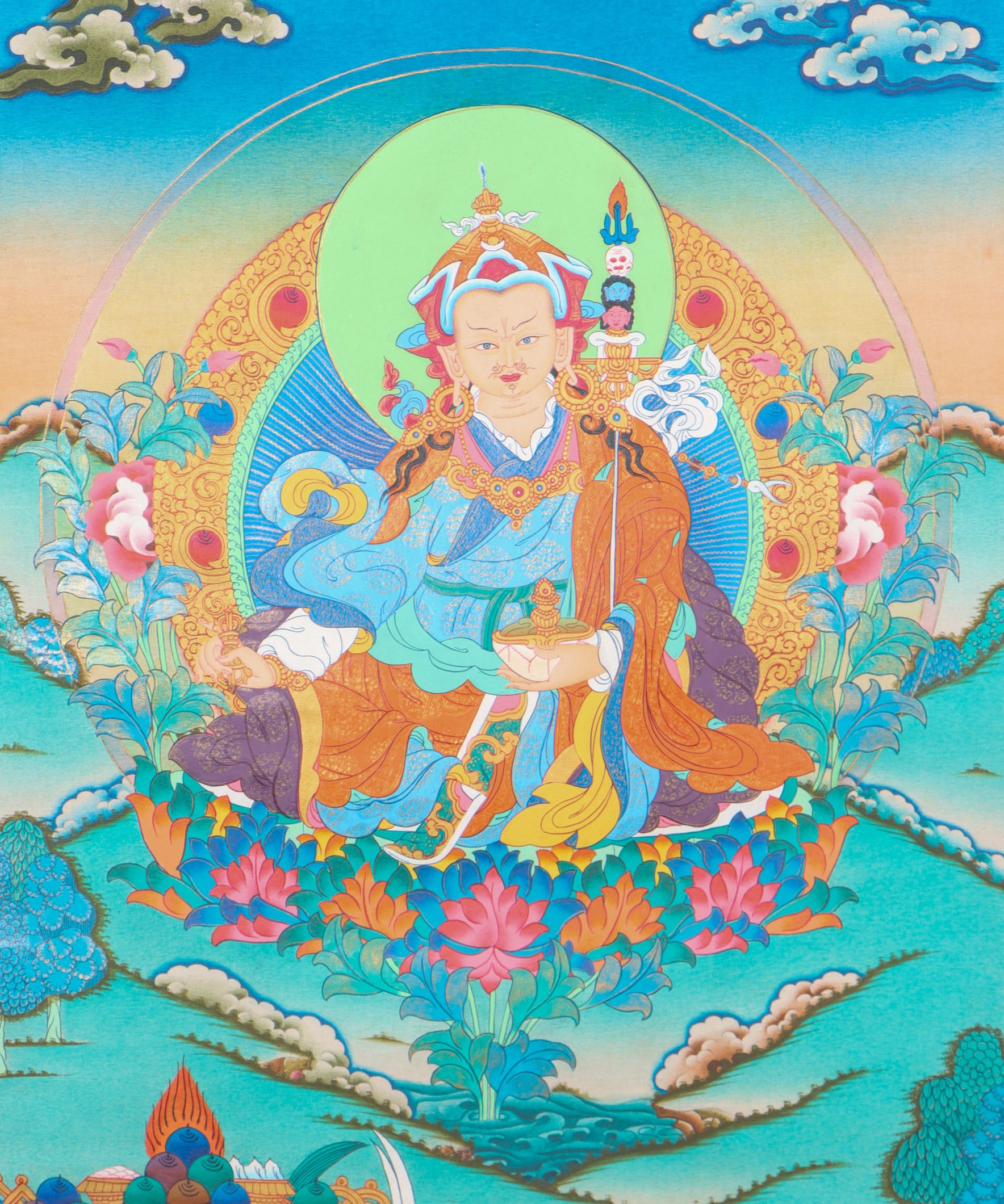 Guru Rinpoche Thangka for spirituality and meditation.