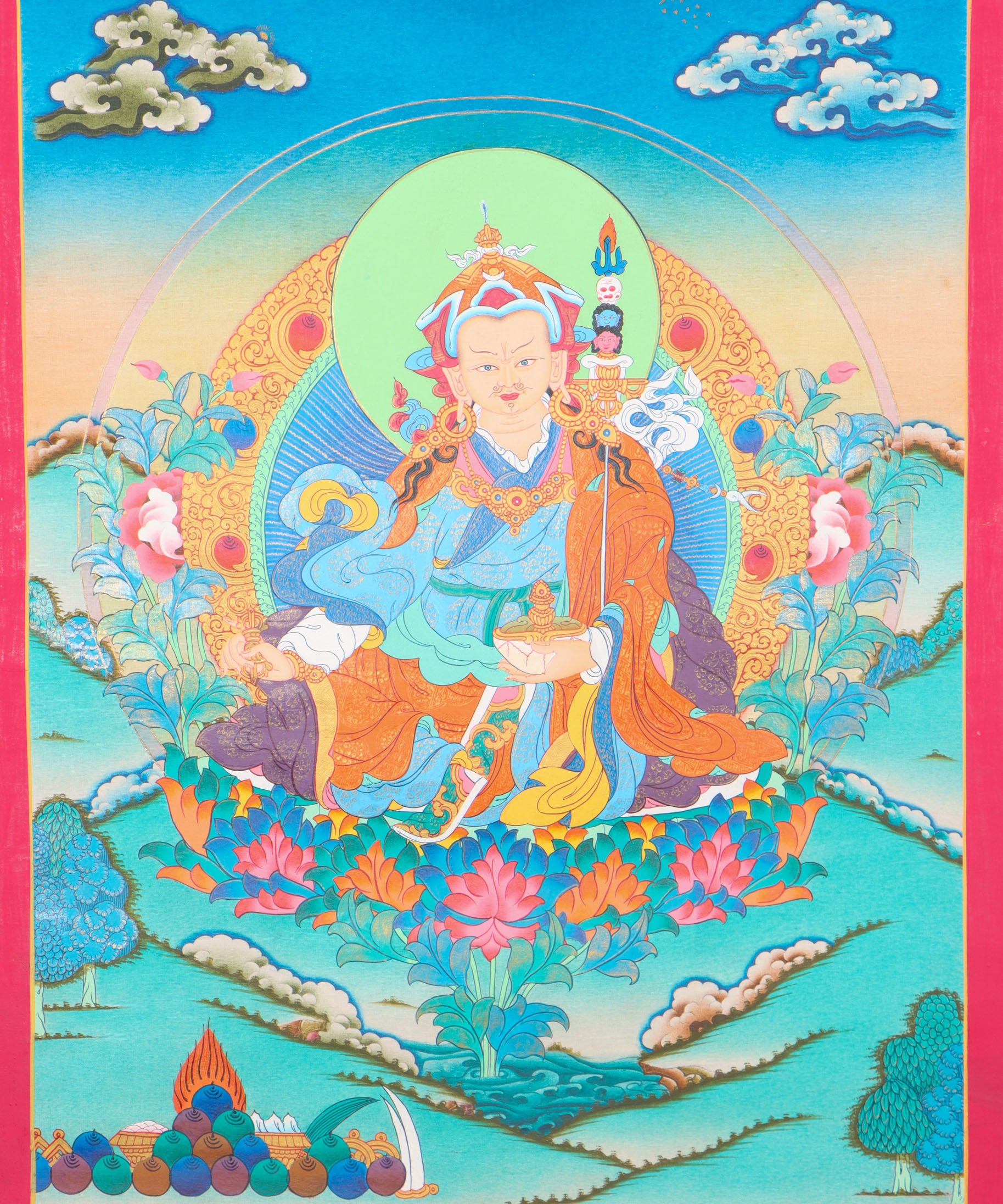 Guru Rinpoche Thangka for spirituality and meditation.