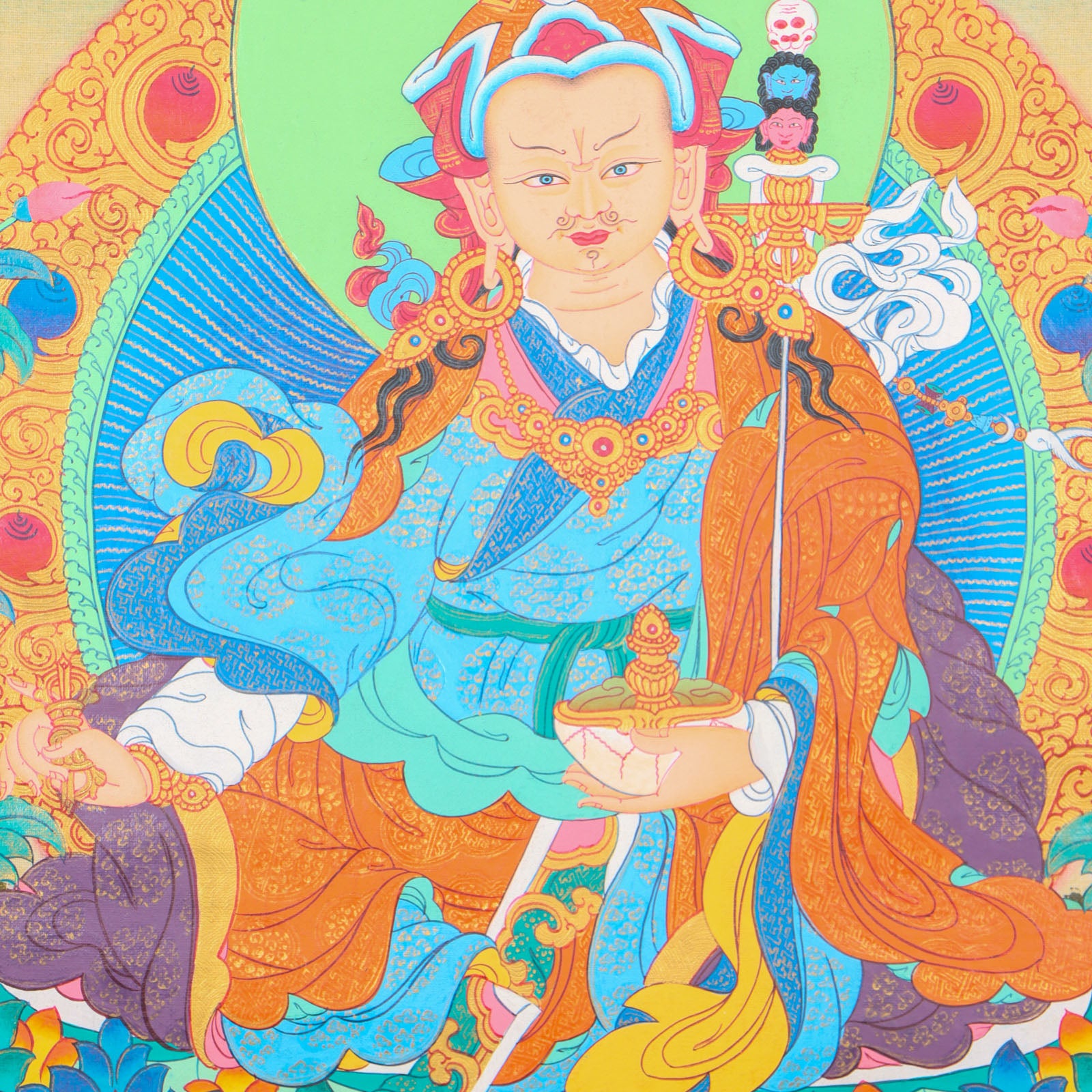 Guru Rinpoche Thangka for spirituality and meditation.