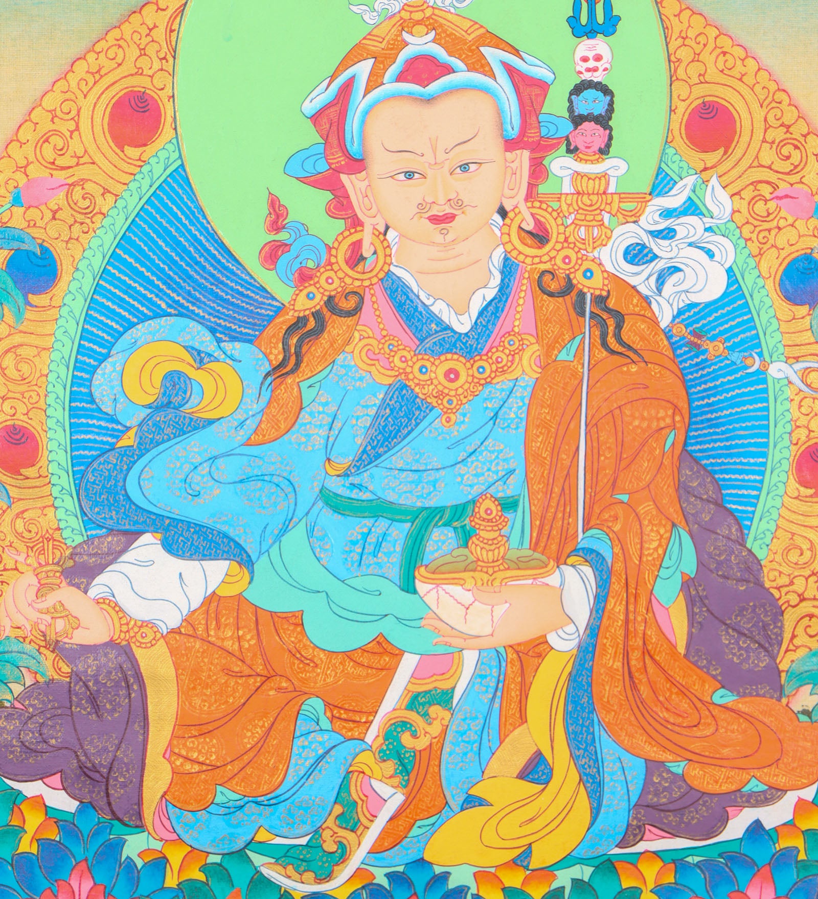 Guru Rinpoche Thangka for spirituality and meditation.