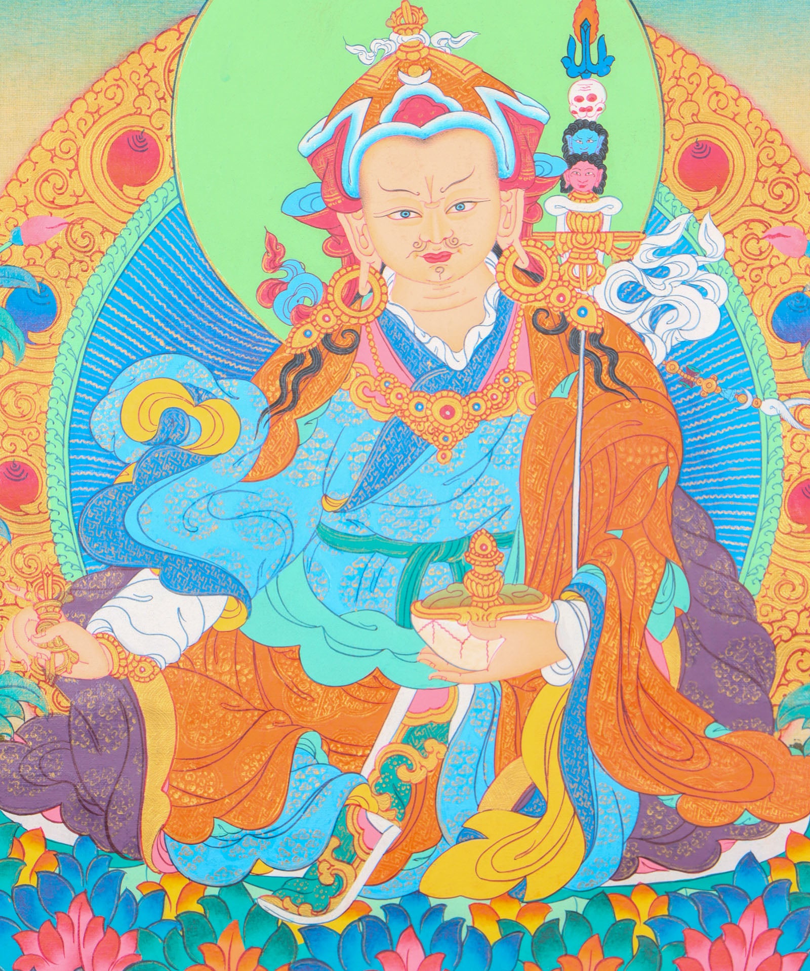 Guru Rinpoche Thangka for spirituality and meditation.