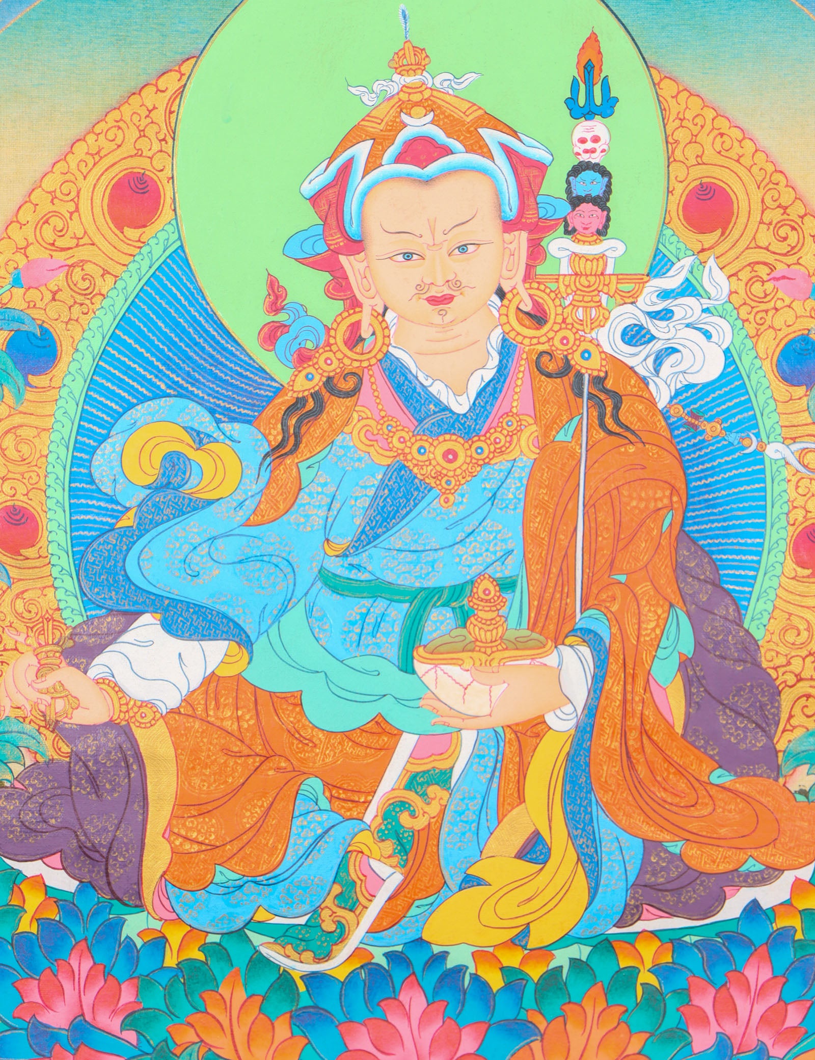 Guru Rinpoche Thangka for spirituality and meditation.