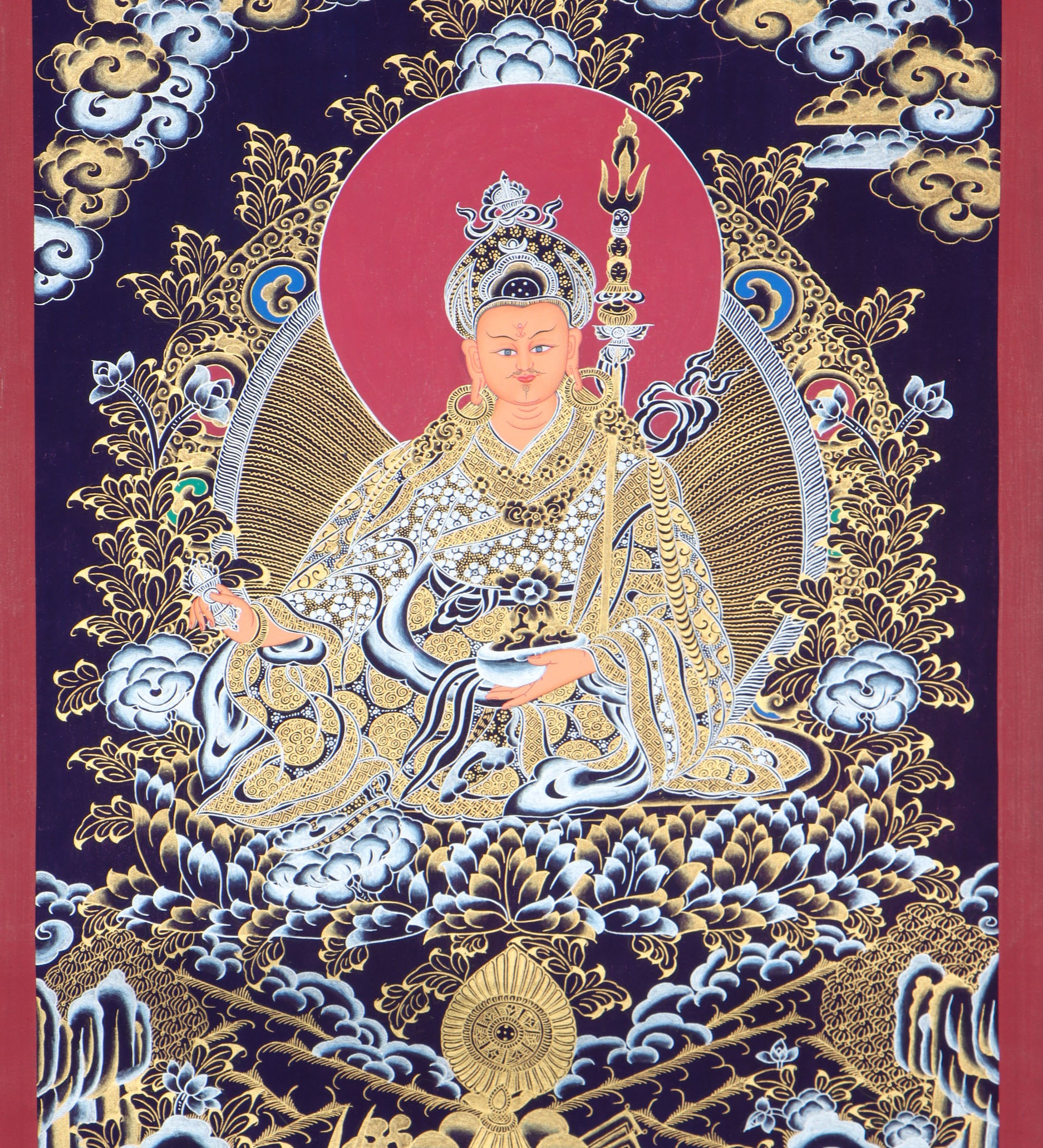 Guru Rinpoche Thangka for meditation and prayer .