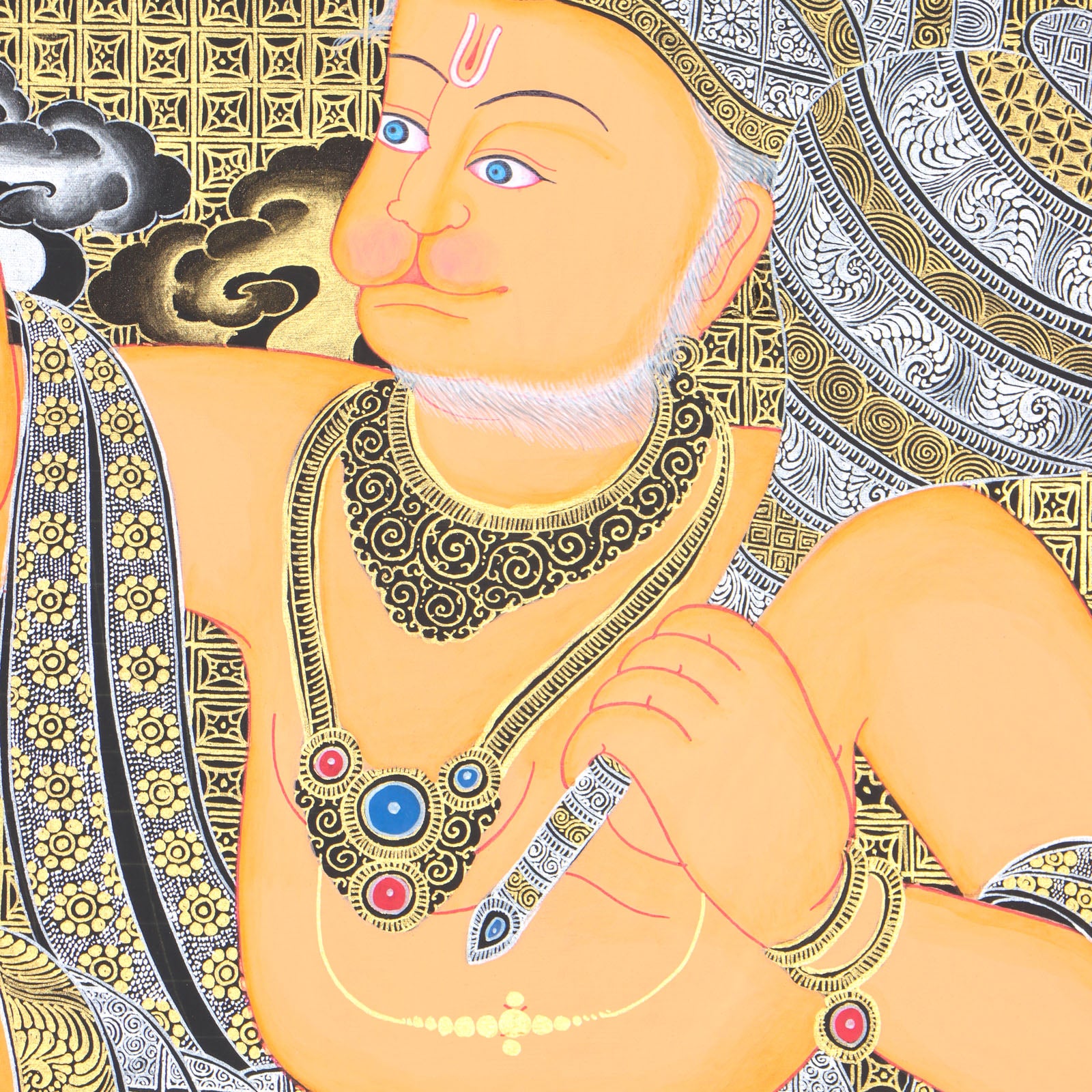 Hanuman Thangka for wall decor and meditation.