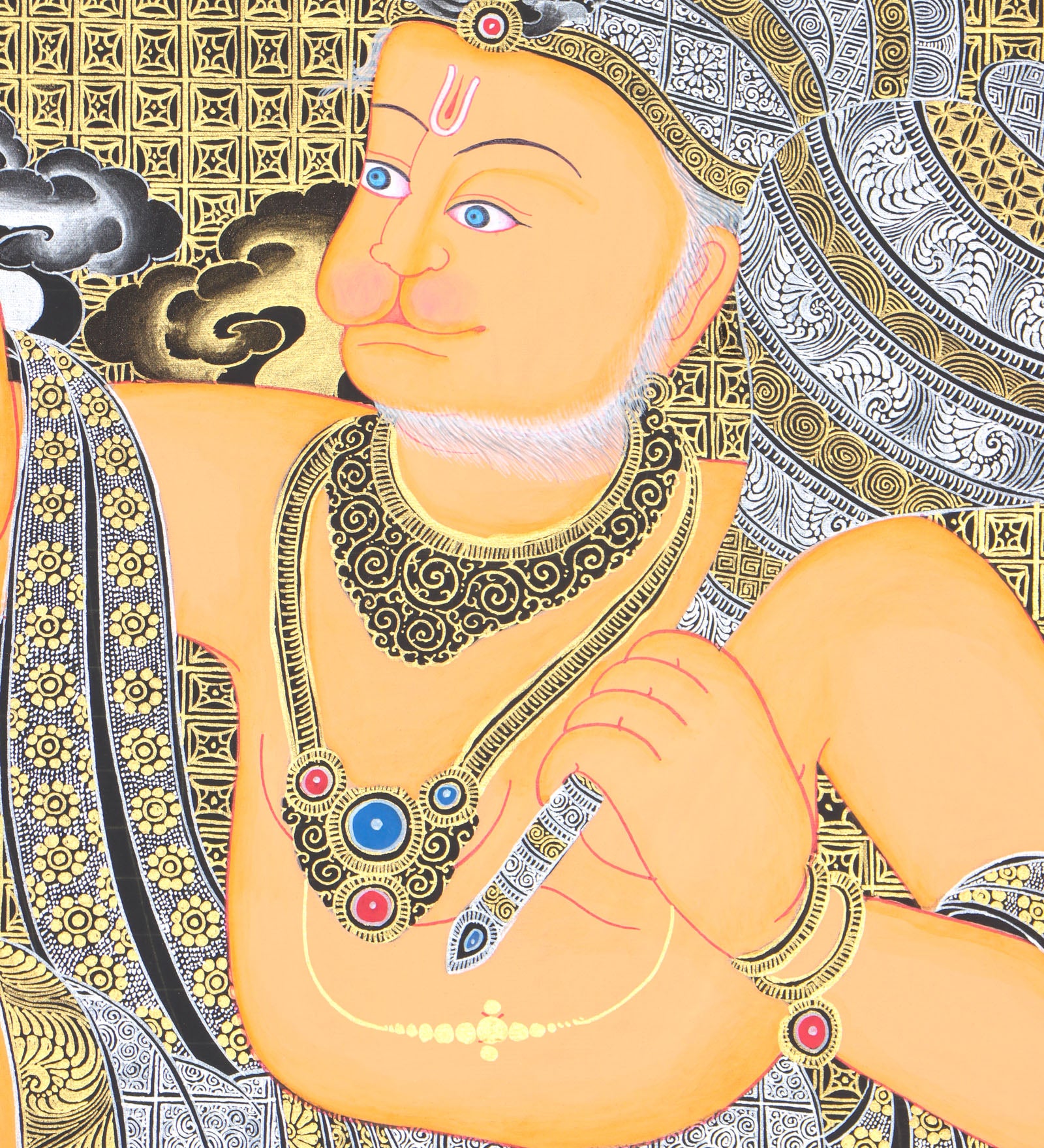 Hanuman Thangka for wall decor and meditation.