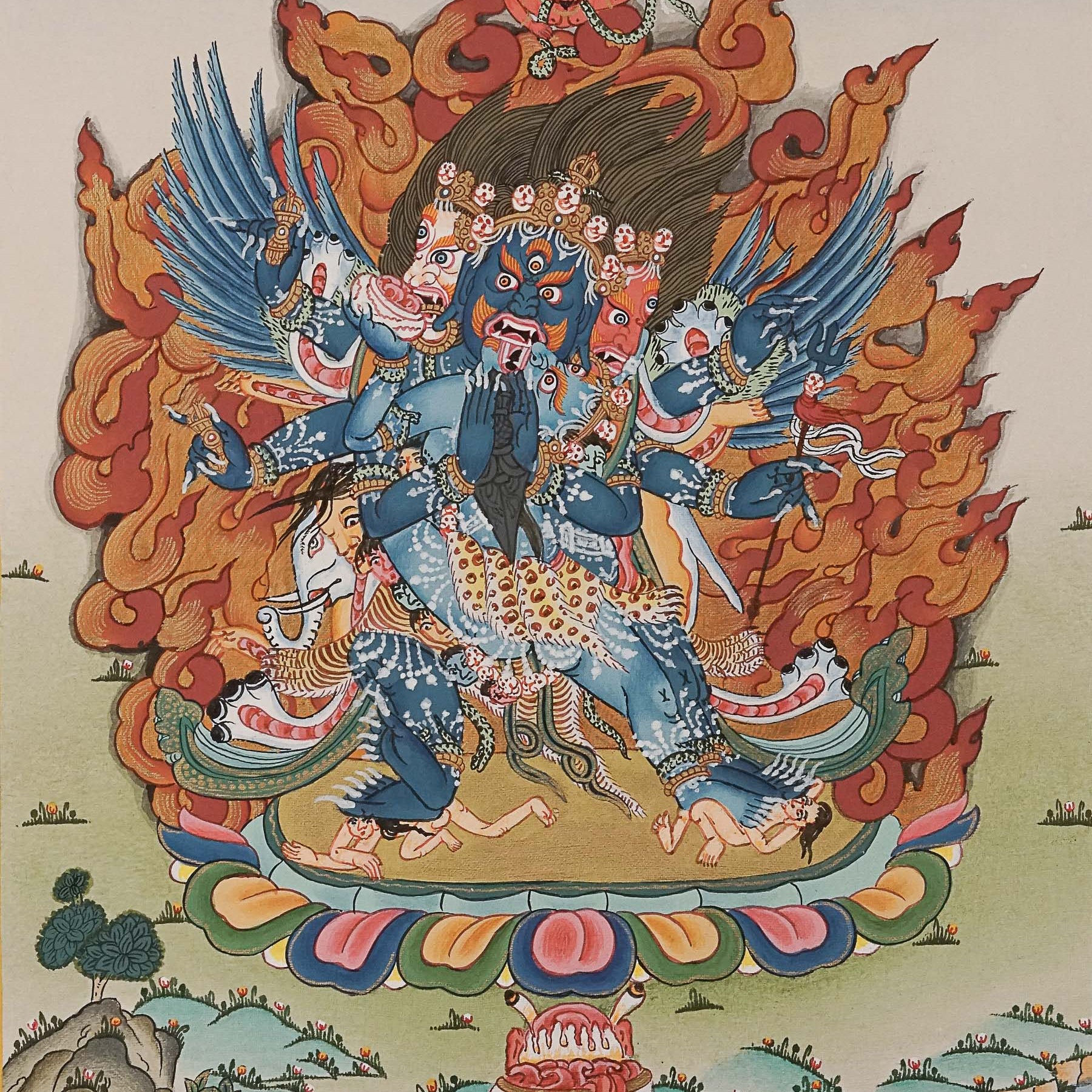 Heruka Thangka Painting - Handpainted Tibetan Art