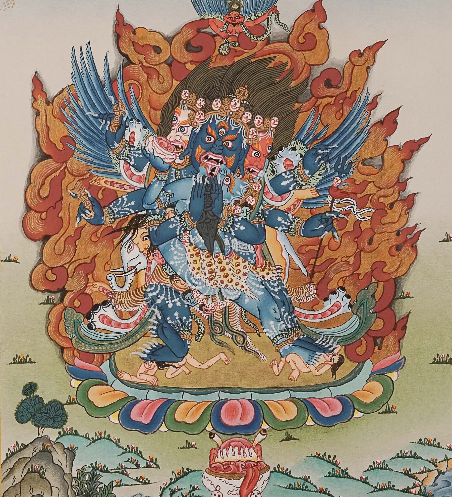 Heruka Thangka Painting - Handpainted Tibetan Art