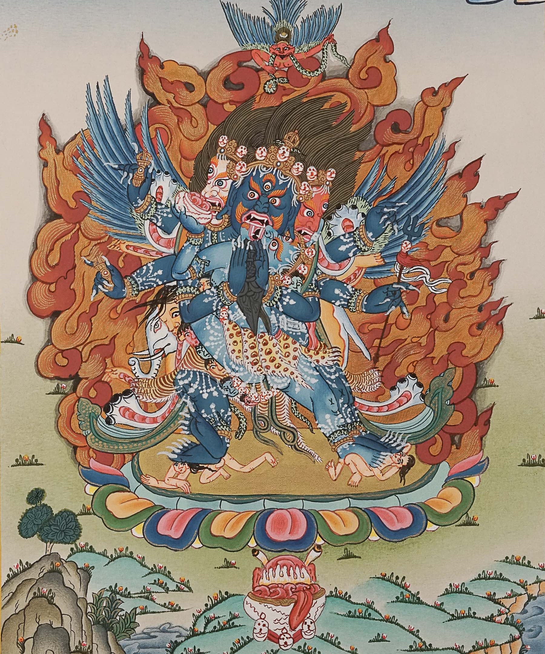 Heruka Thangka Painting - Handpainted Tibetan Art