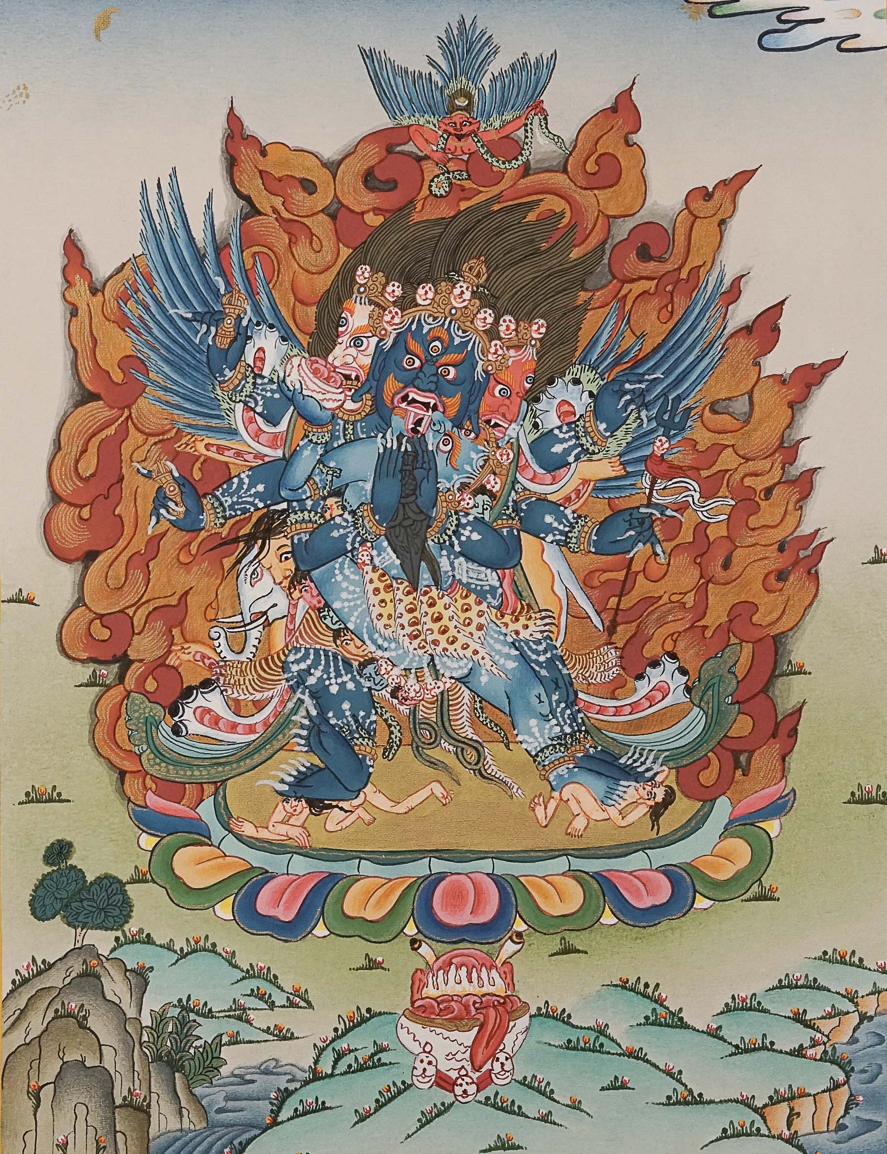 Heruka Thangka Painting - Handpainted Tibetan Art