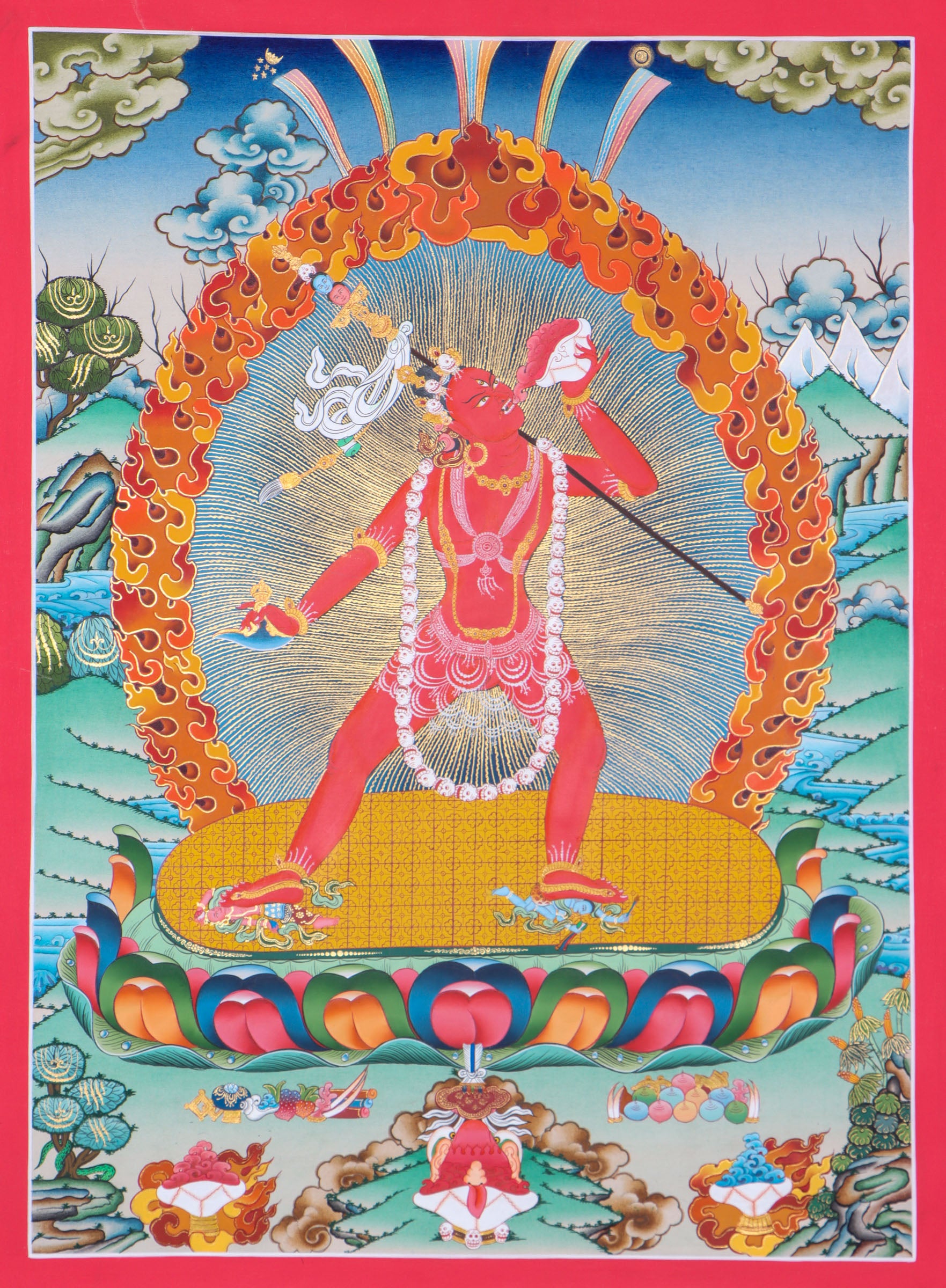 Bajra Yogini Thangka for transformation of negative emotions into wisdom.