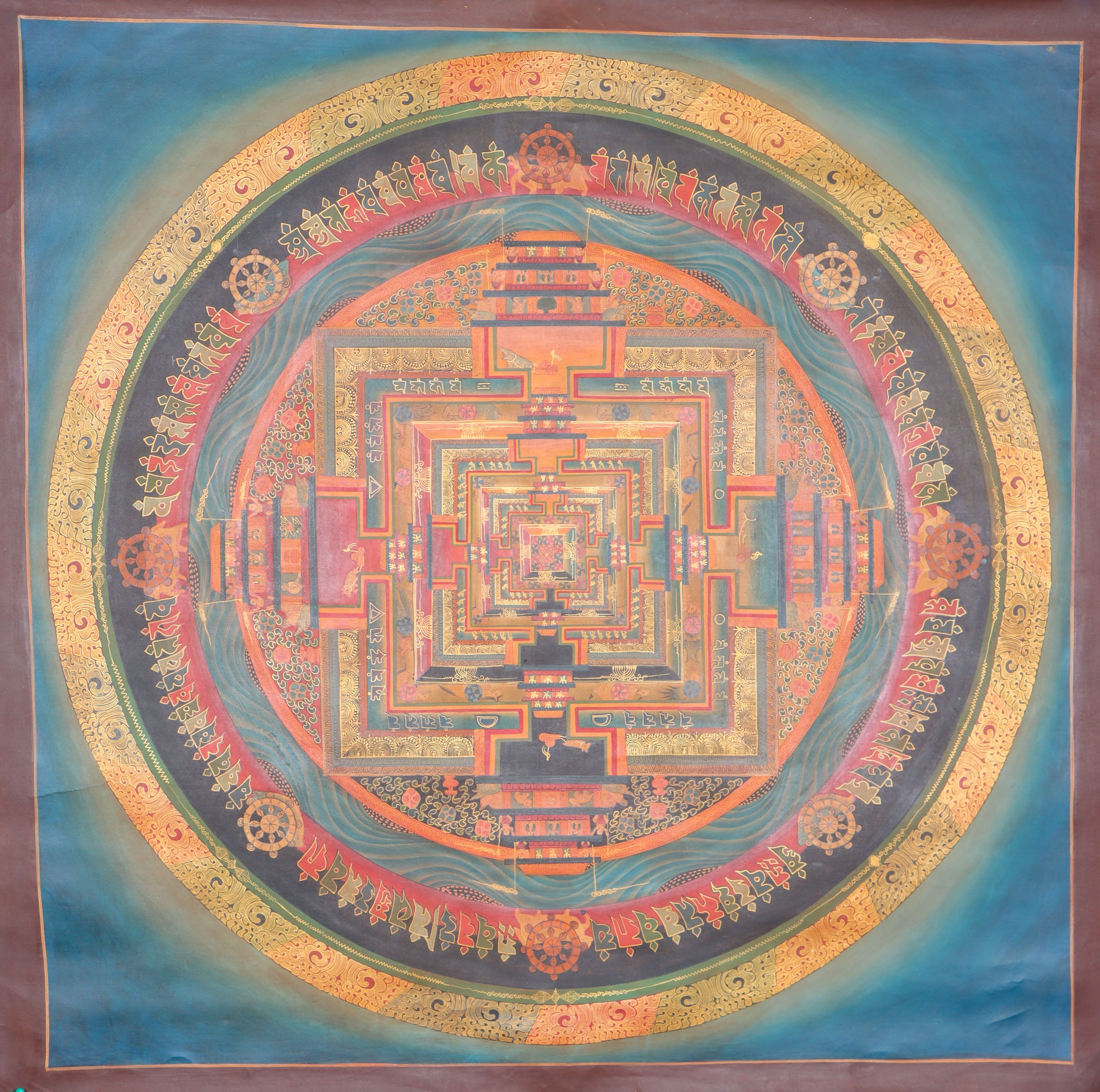  Kalachakra Mandala Thangka serves as an ideal tool for meditation and contemplation, providing a path to spiritual enlightenment.