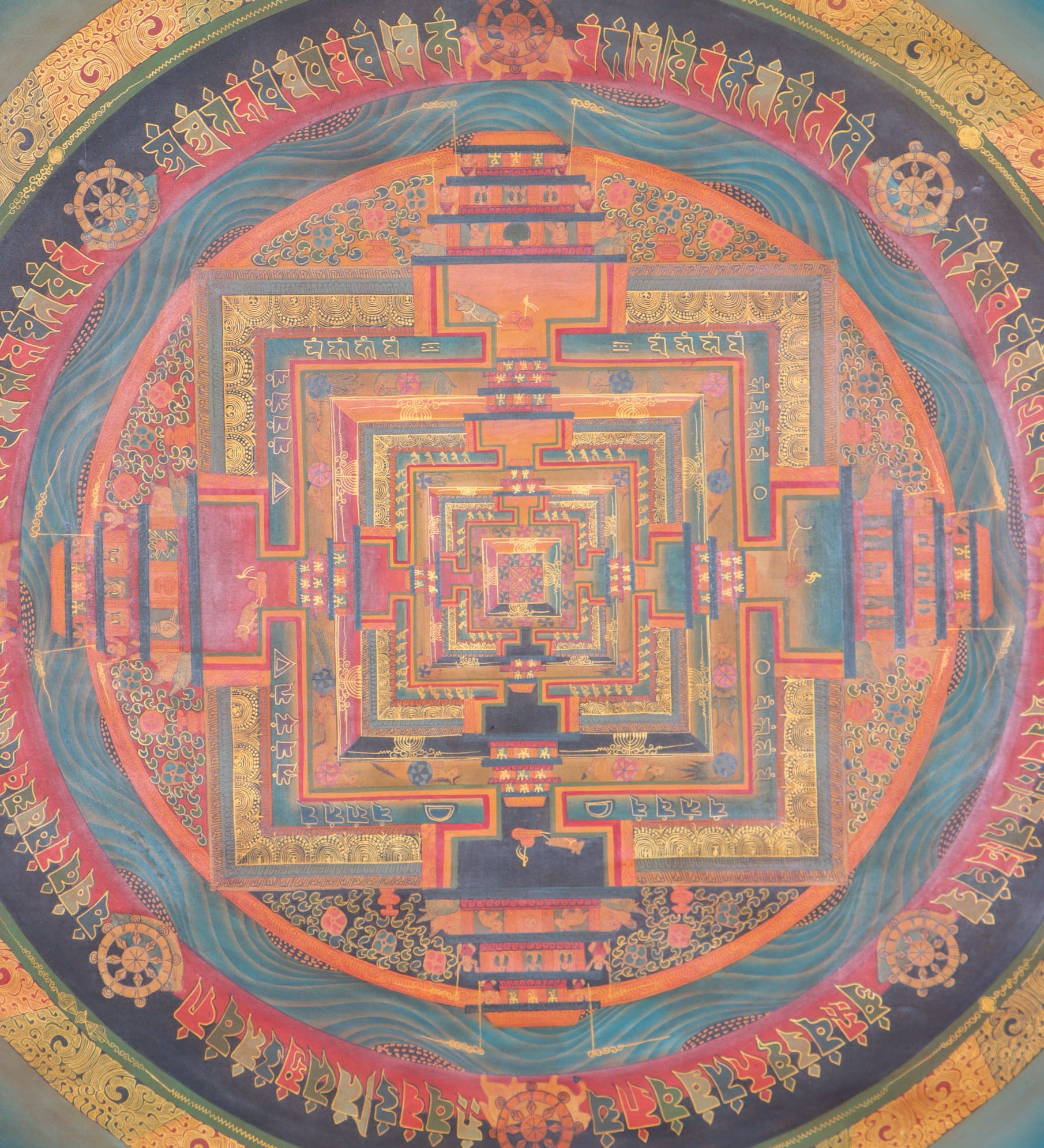  Kalachakra Mandala Thangka serves as an ideal tool for meditation and contemplation, providing a path to spiritual enlightenment.