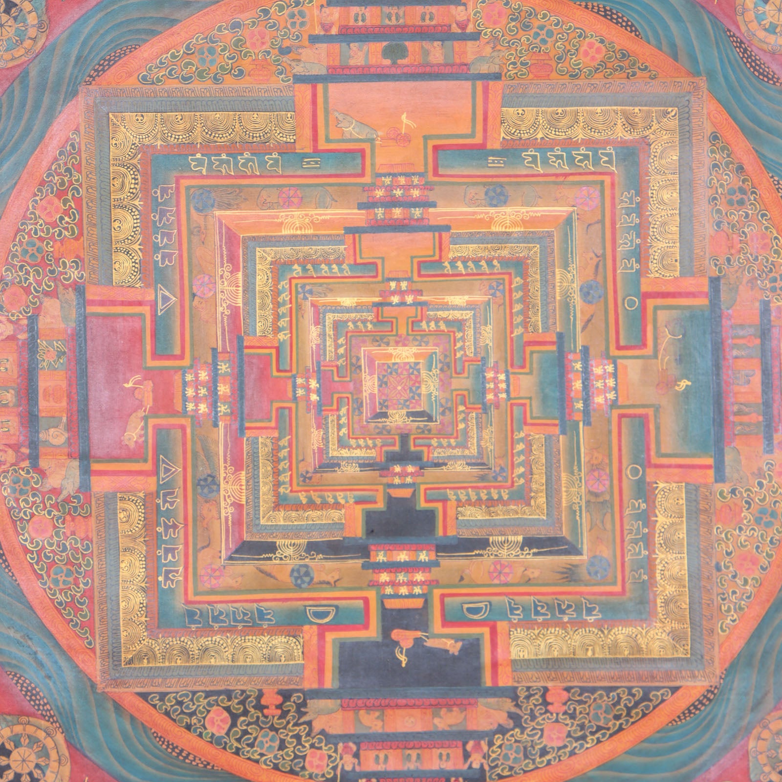  Kalachakra Mandala Thangka serves as an ideal tool for meditation and contemplation, providing a path to spiritual enlightenment.