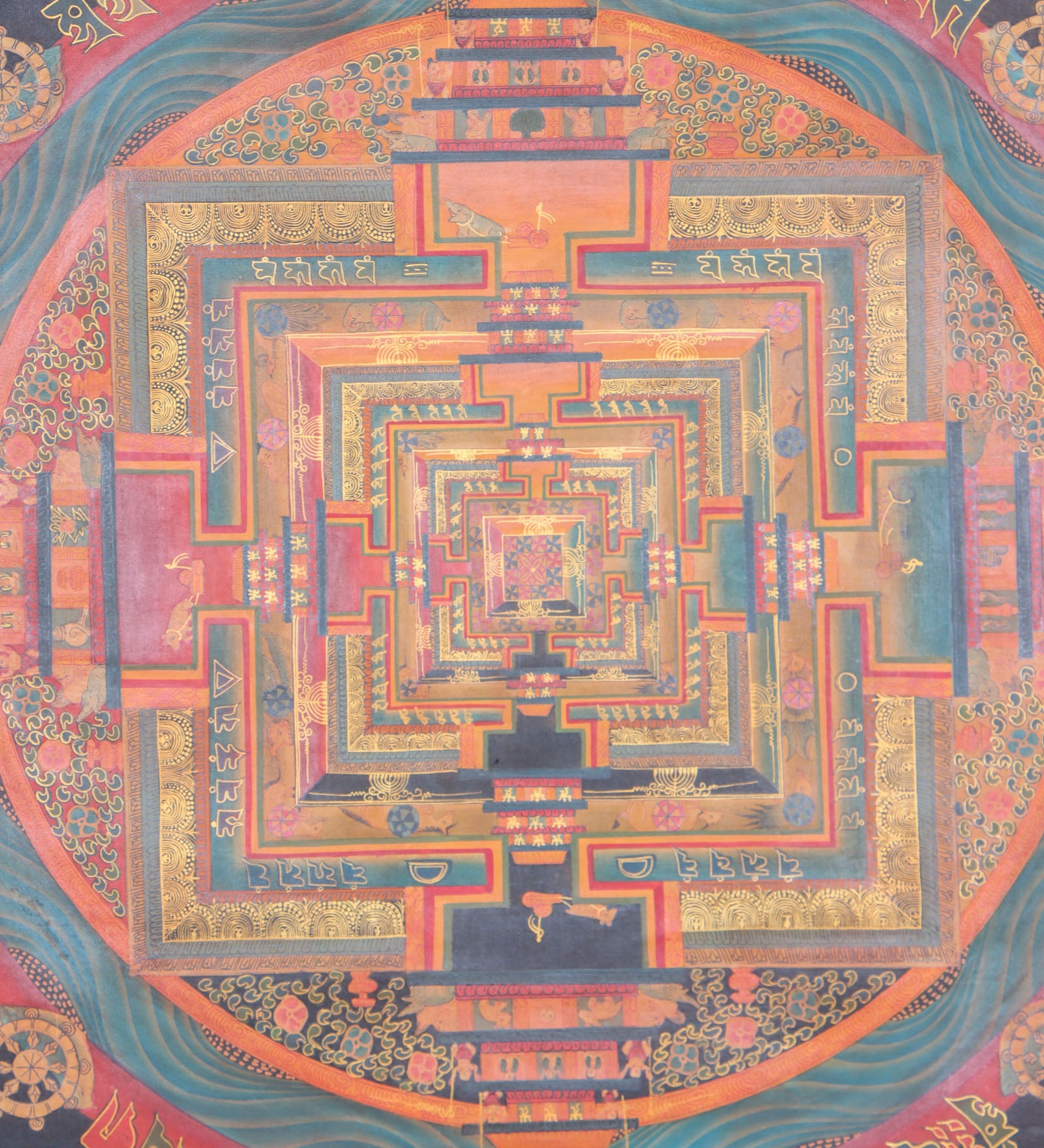  Kalachakra Mandala Thangka serves as an ideal tool for meditation and contemplation, providing a path to spiritual enlightenment.