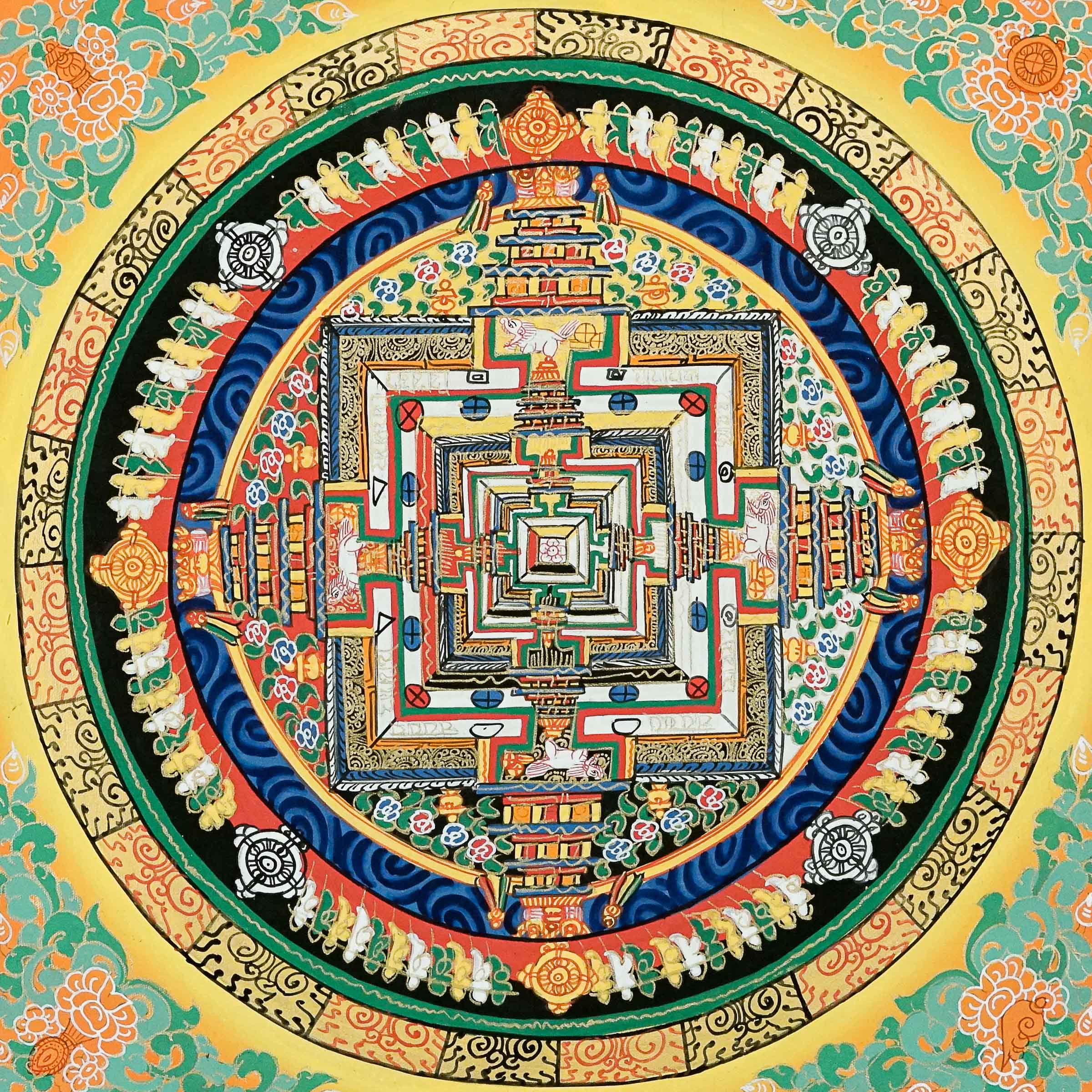 Kalchakra Mandala Thangka Painting \Wheel of Time Mandala