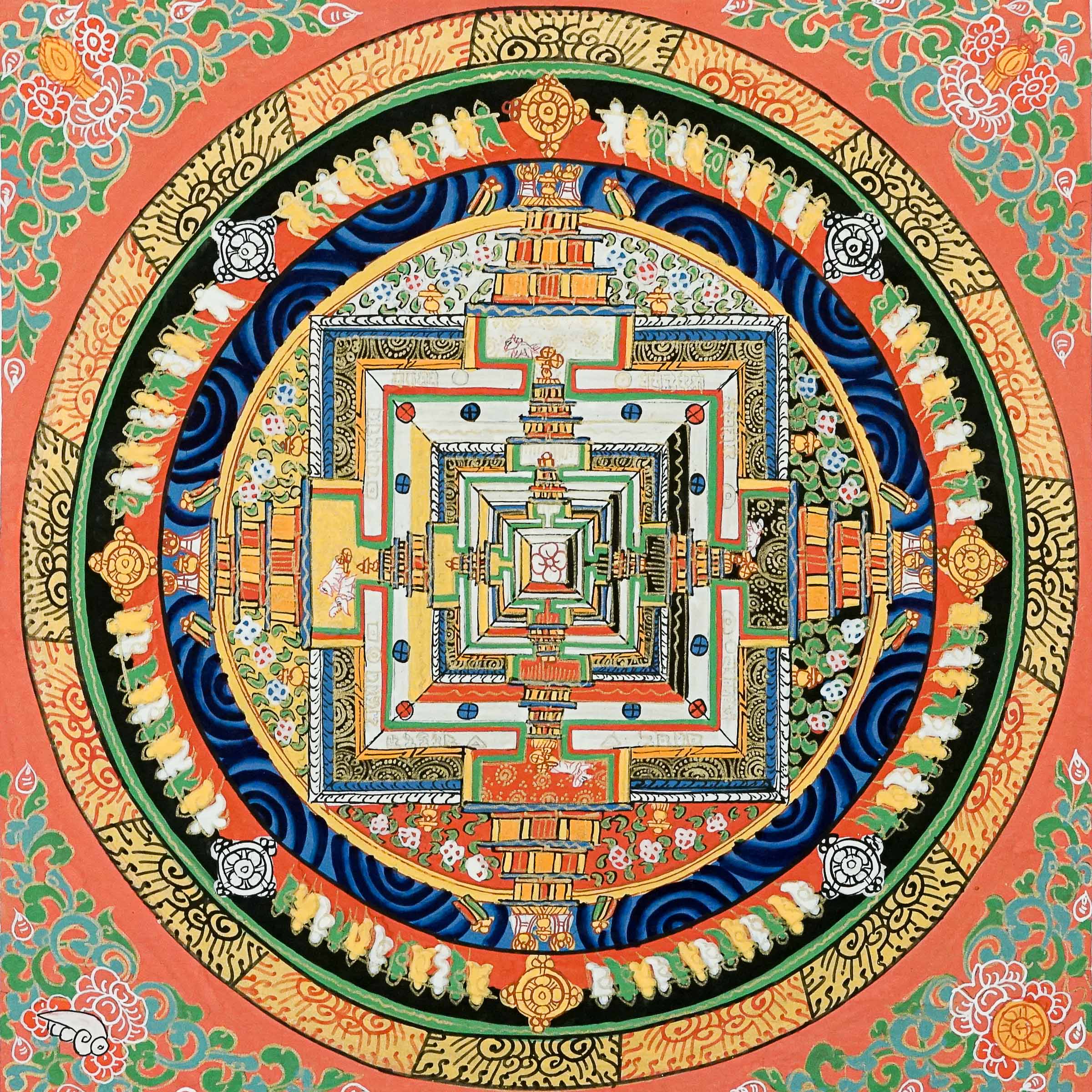 Kalchakra Mandala Thangka Painting \Wheel of Time Mandala