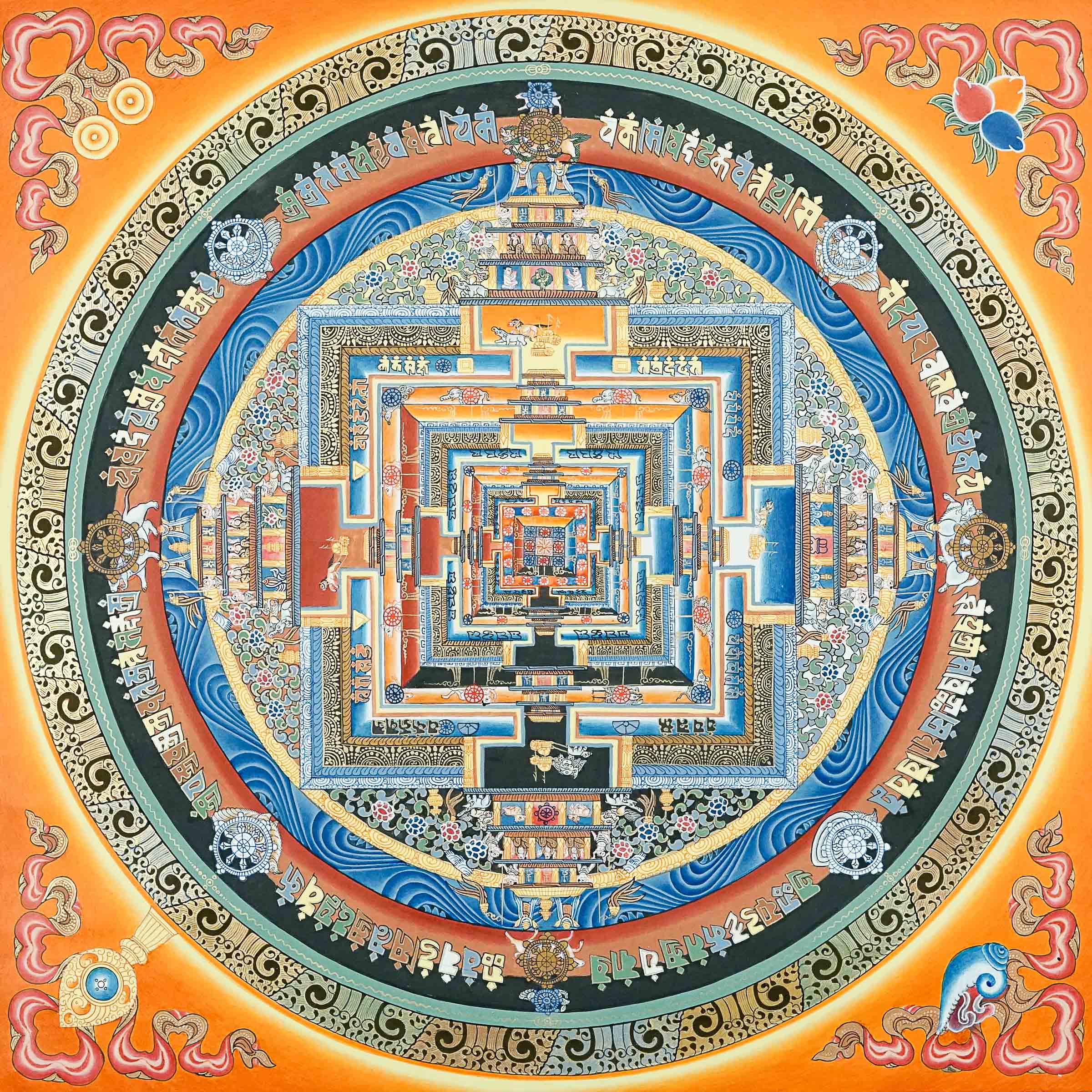 Kalchakra Mandala Thangka Painting \Circular Thangka