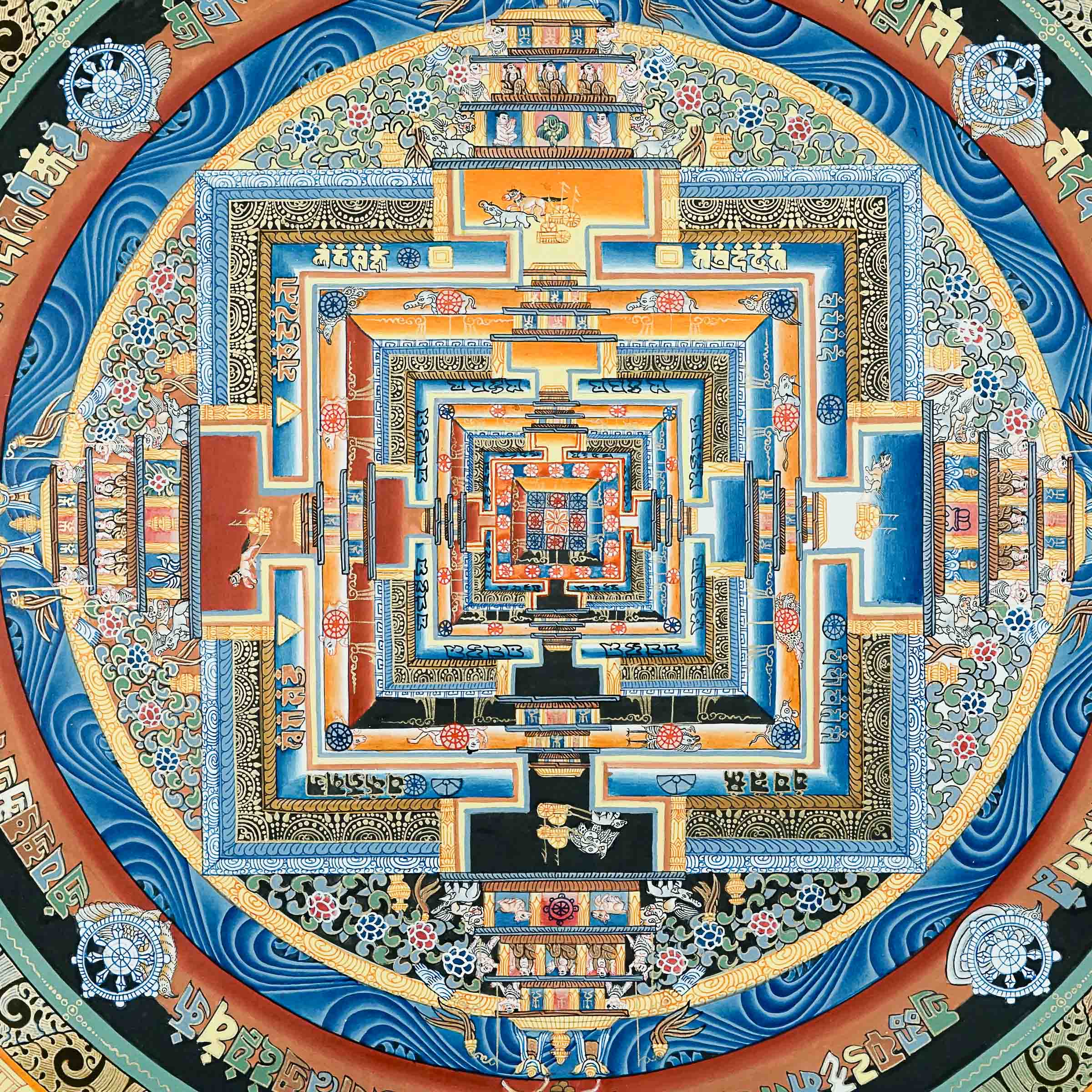 Kalchakra Mandala Thangka Painting \Circular Thangka