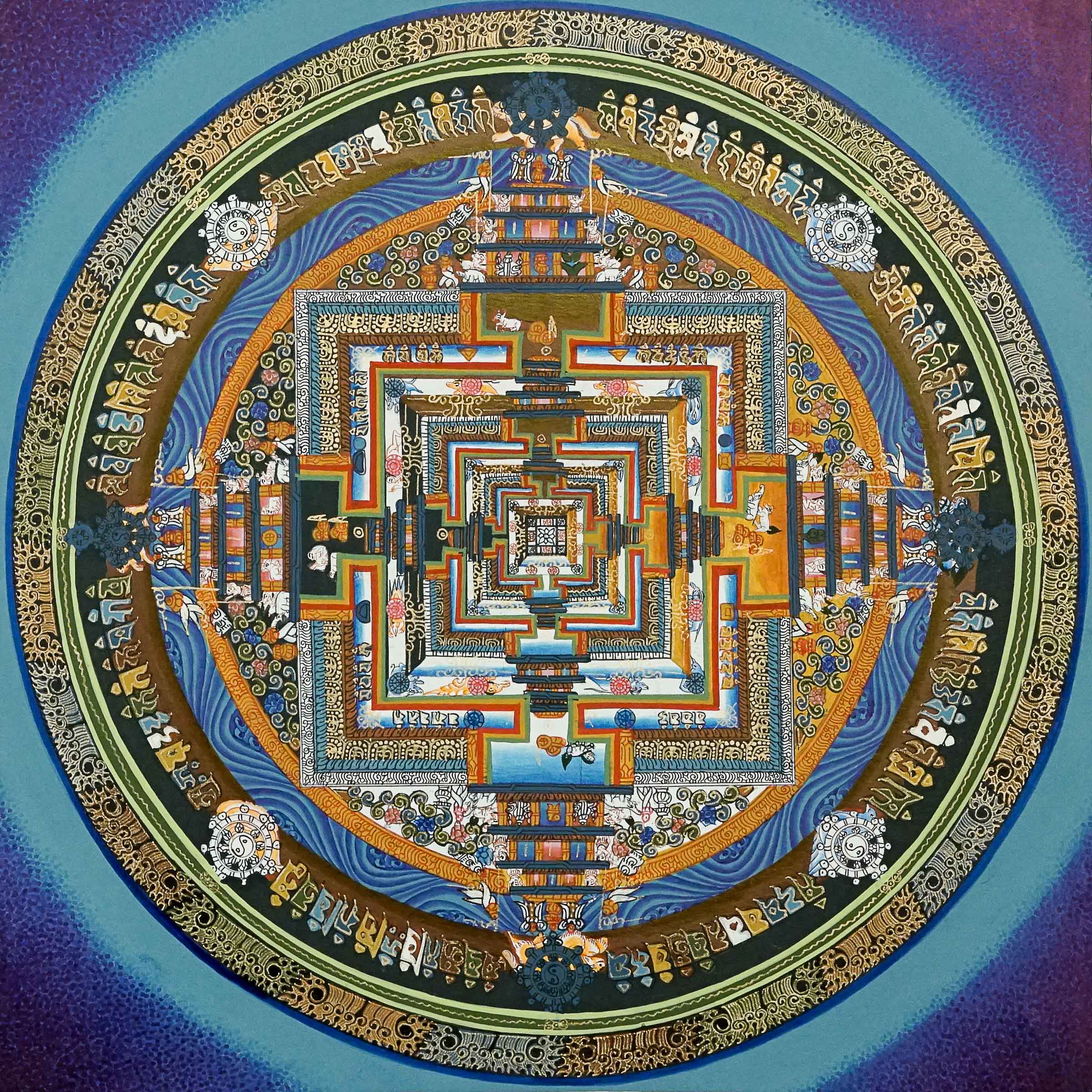 Kalchakra Mandala Thangka Painting Hand Painted Art