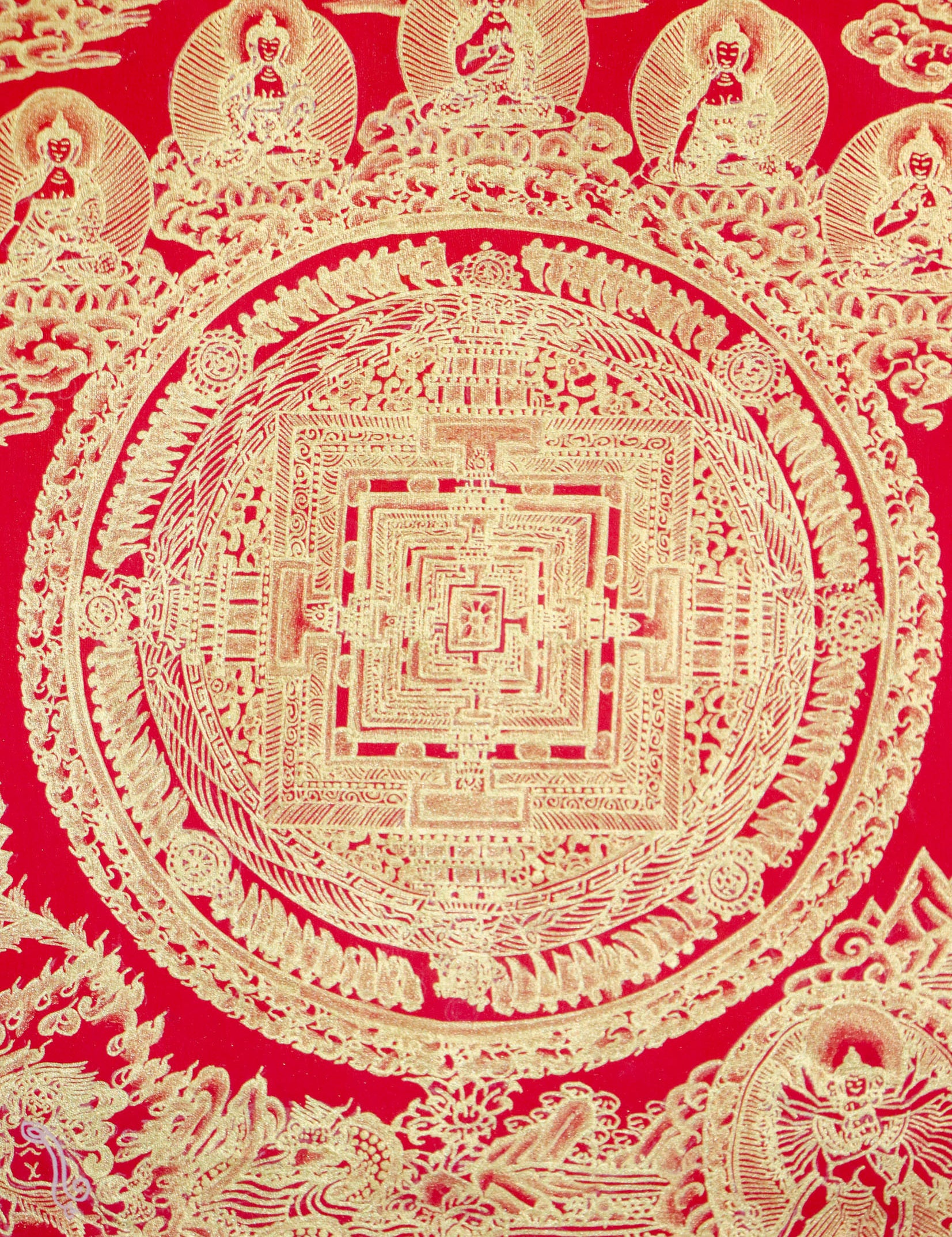 Kalachakra Mandala Thangka is a art, featuring the cosmology and teachings of the Kalachakra Tantra.