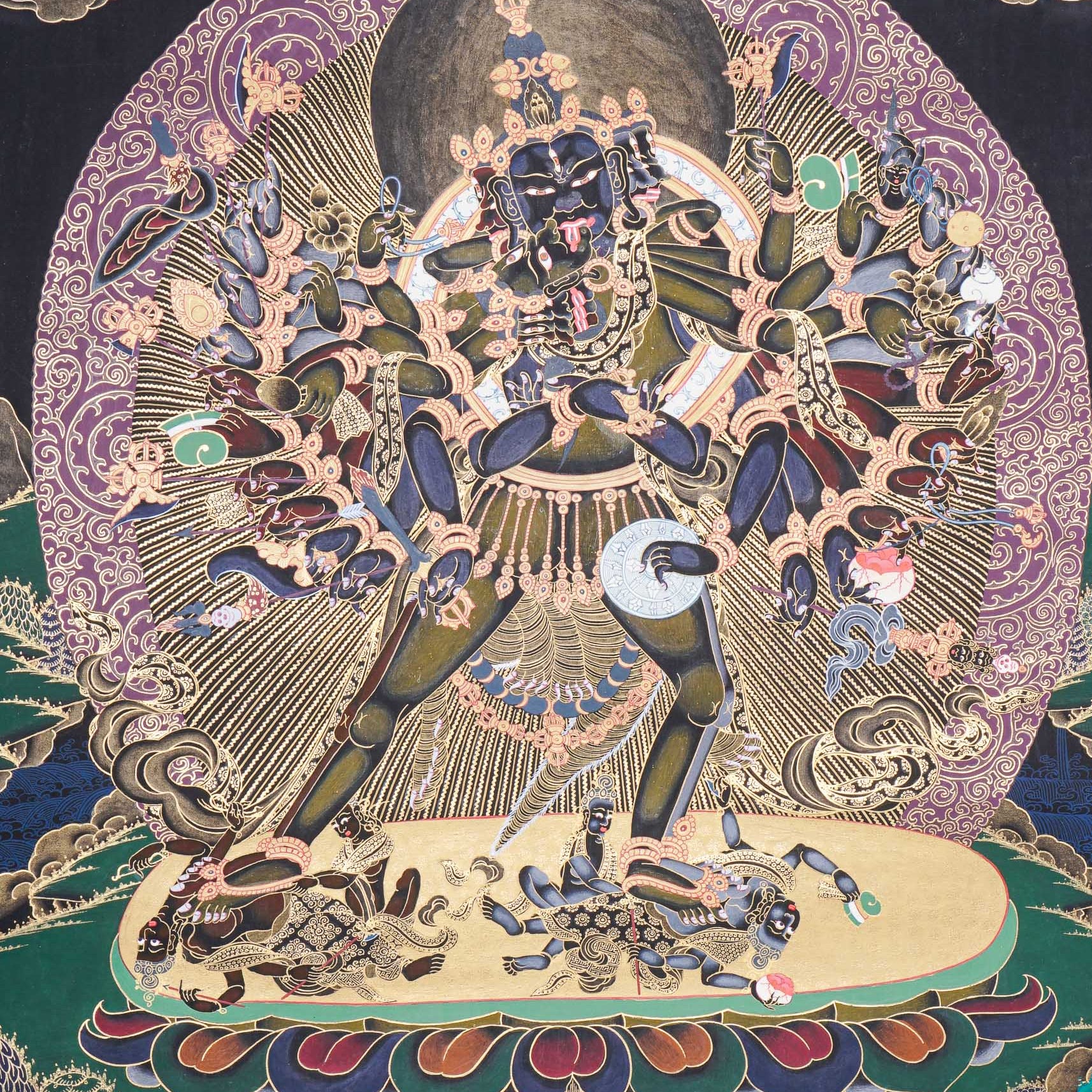 Kalachakra Shakti Thangka Painting for wall decor.