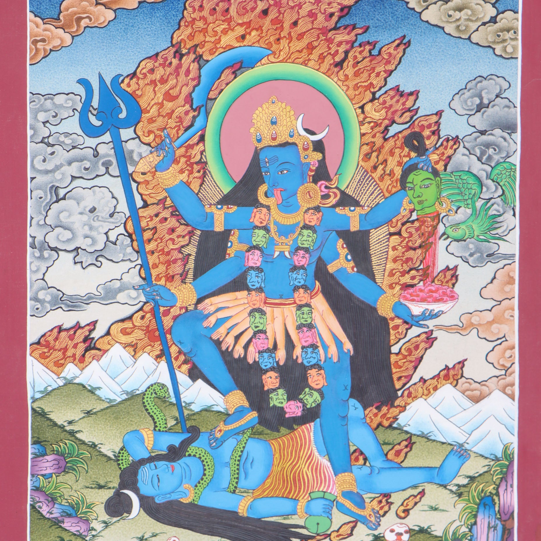 Kali Thangka is a visual tools for spiritual practice, meditation and devotion.