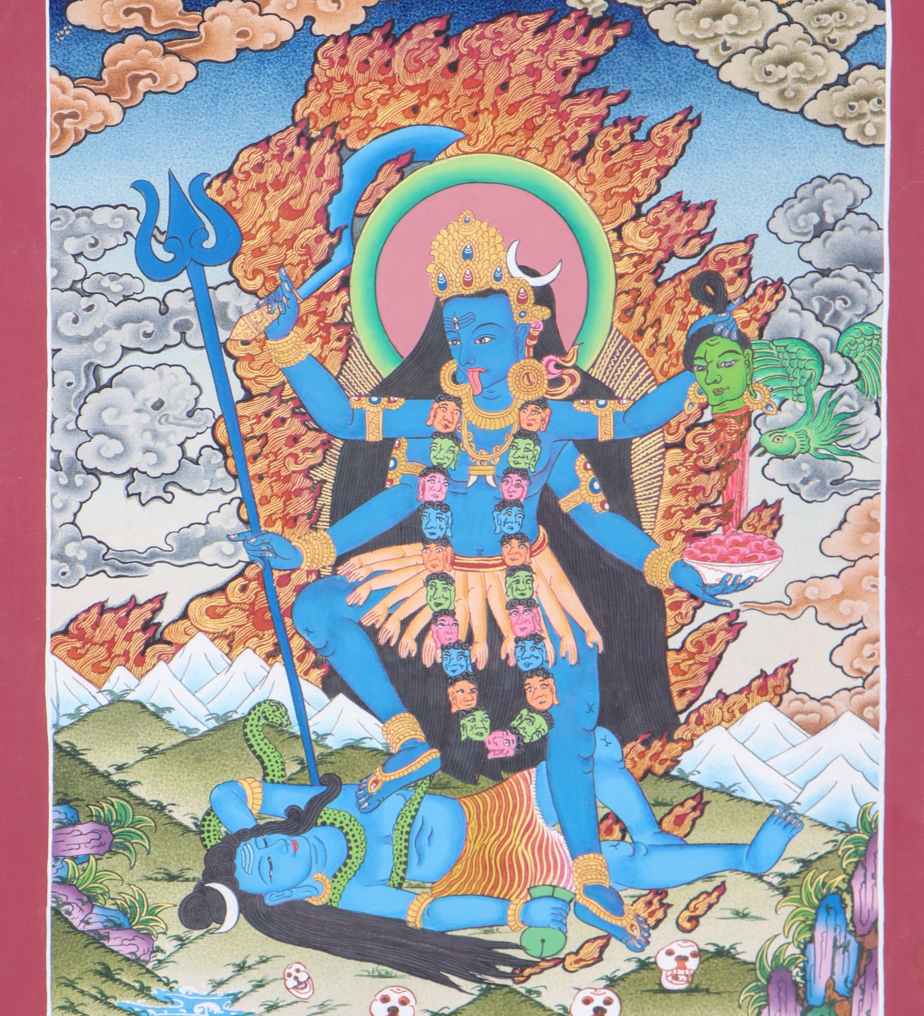 Kali Thangka is a visual tools for spiritual practice, meditation and devotion.