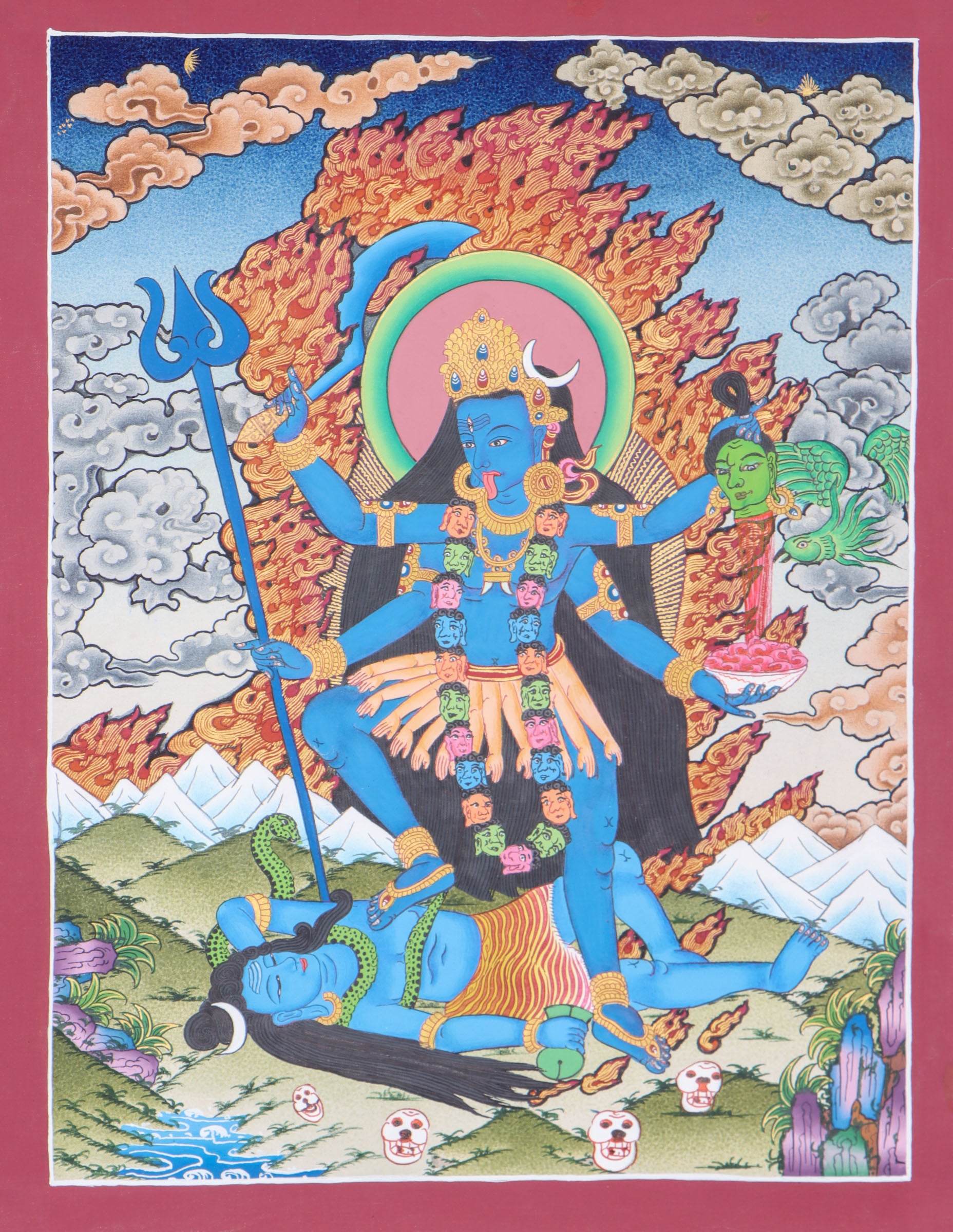 Kali Thangka is a visual tools for spiritual practice, meditation and devotion.