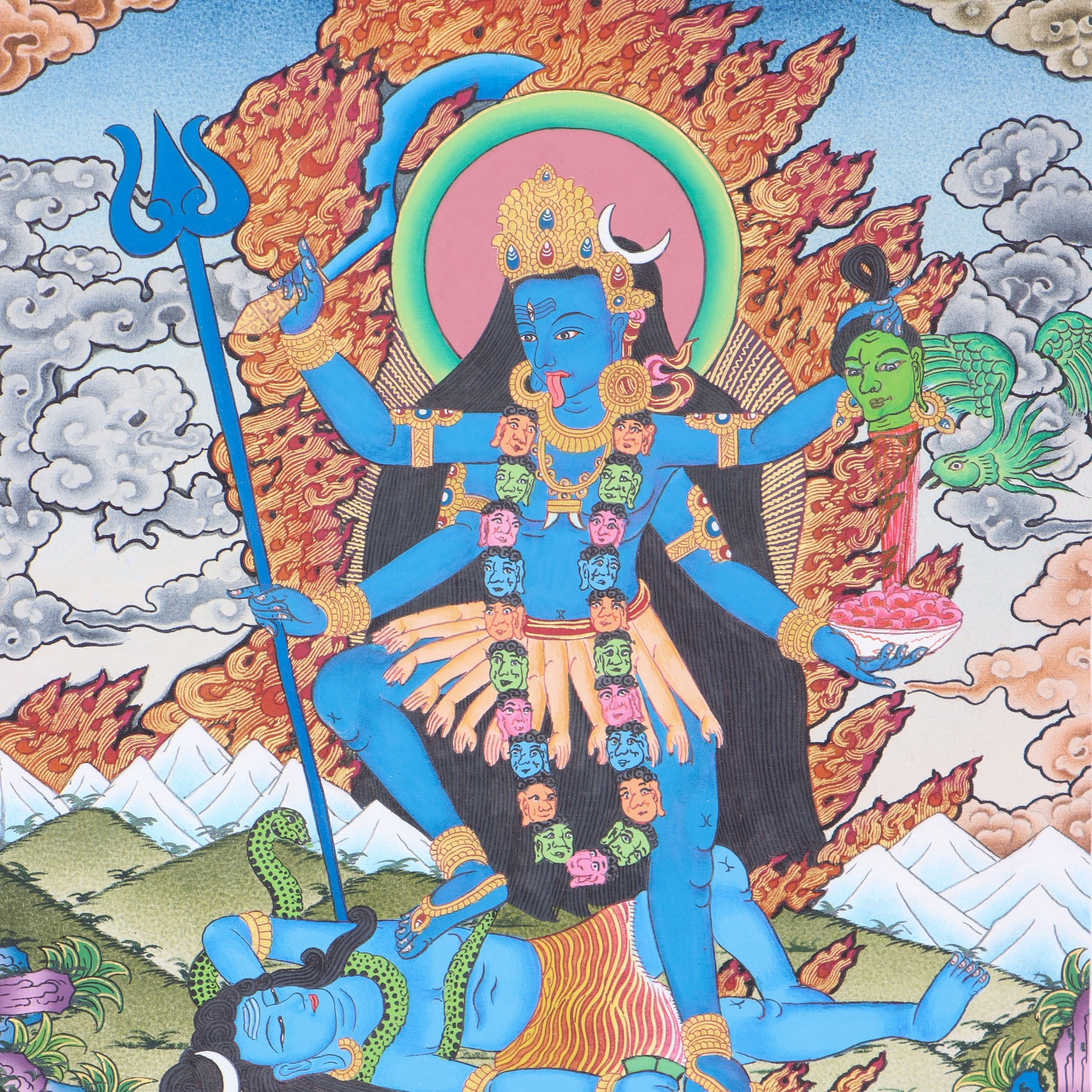 Kali Thangka is a visual tools for spiritual practice, meditation and devotion.