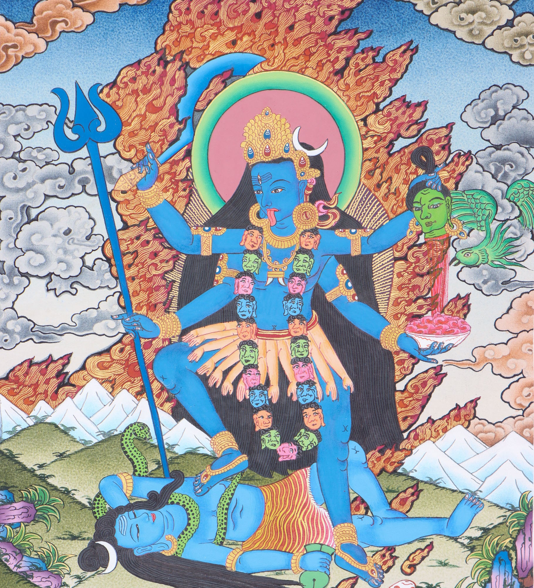 Kali Thangka is a visual tools for spiritual practice, meditation and devotion.