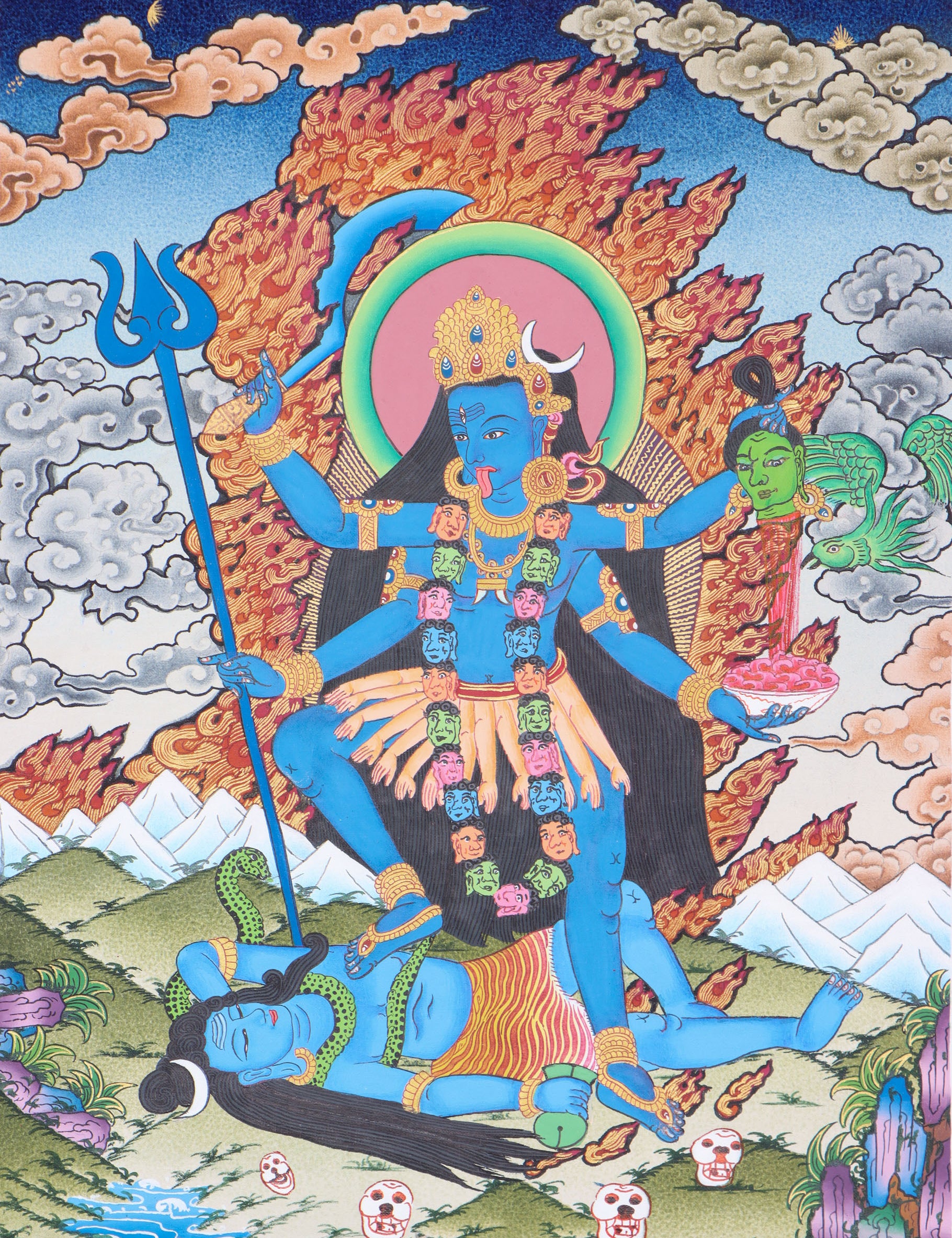 Kali Thangka is a visual tools for spiritual practice, meditation and devotion.