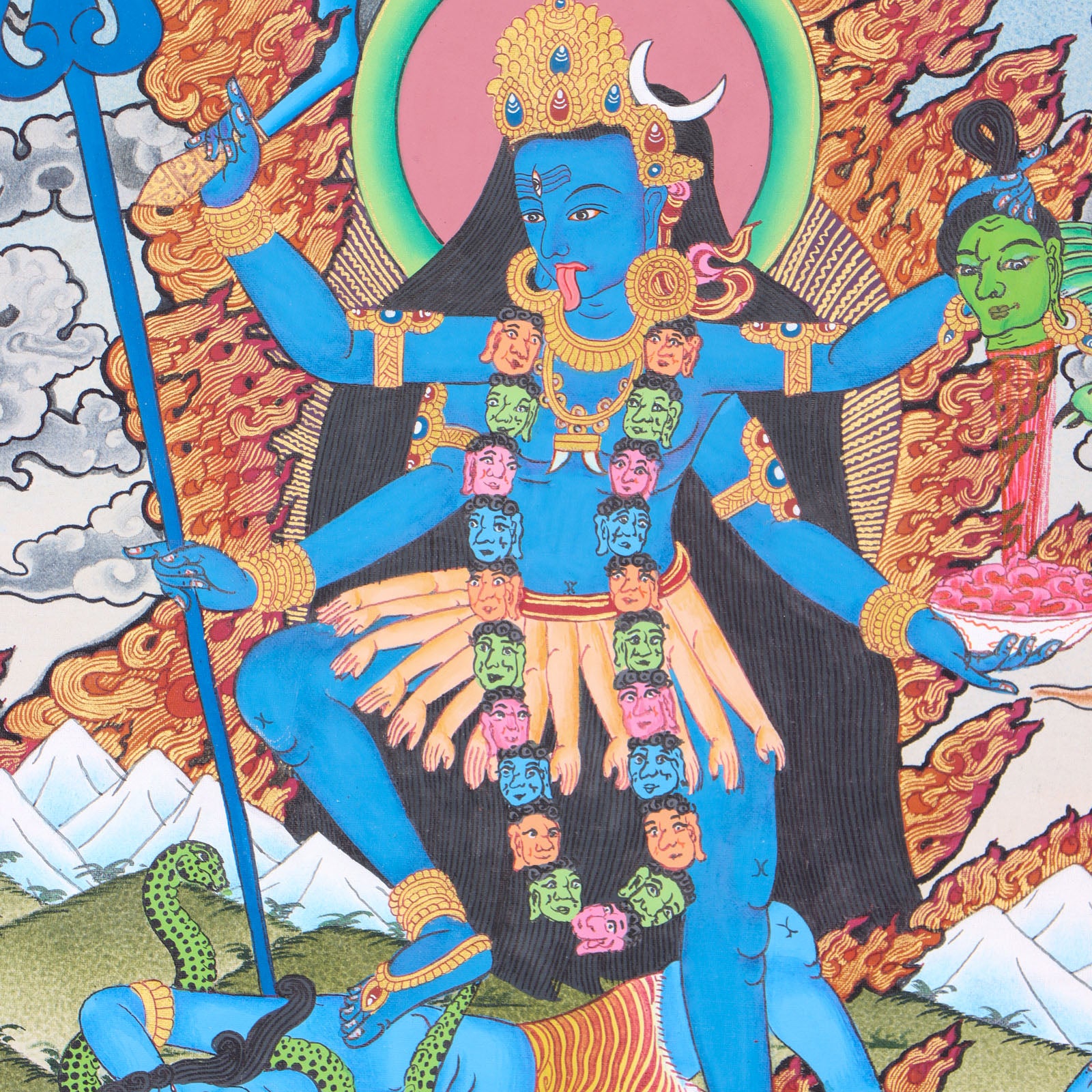 Kali Thangka is a visual tools for spiritual practice, meditation and devotion.