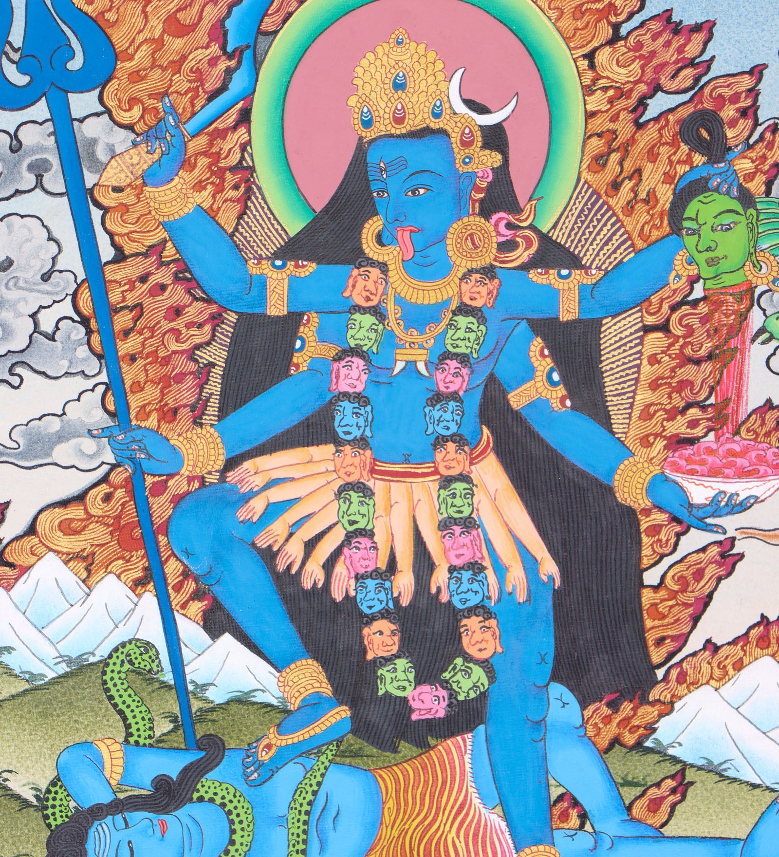 Kali Thangka is a visual tools for spiritual practice, meditation and devotion.