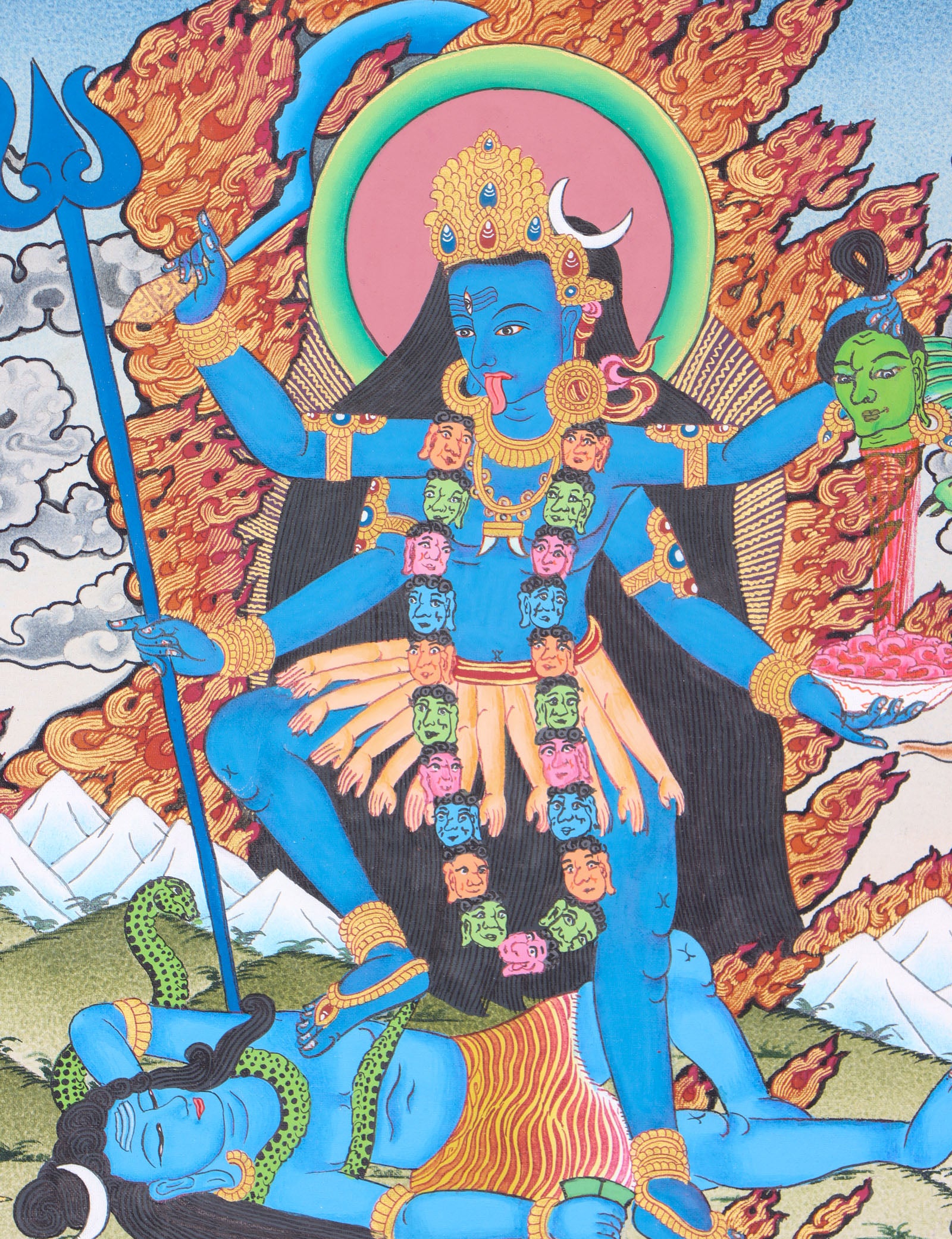 Kali Thangka is a visual tools for spiritual practice, meditation and devotion.