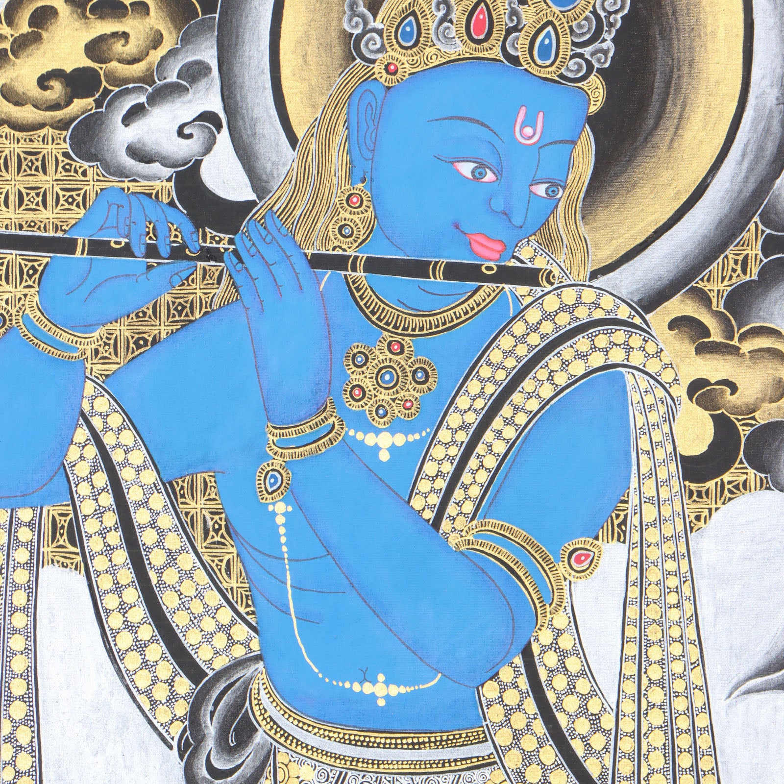 Krishna Thangka for devotion and meditation.