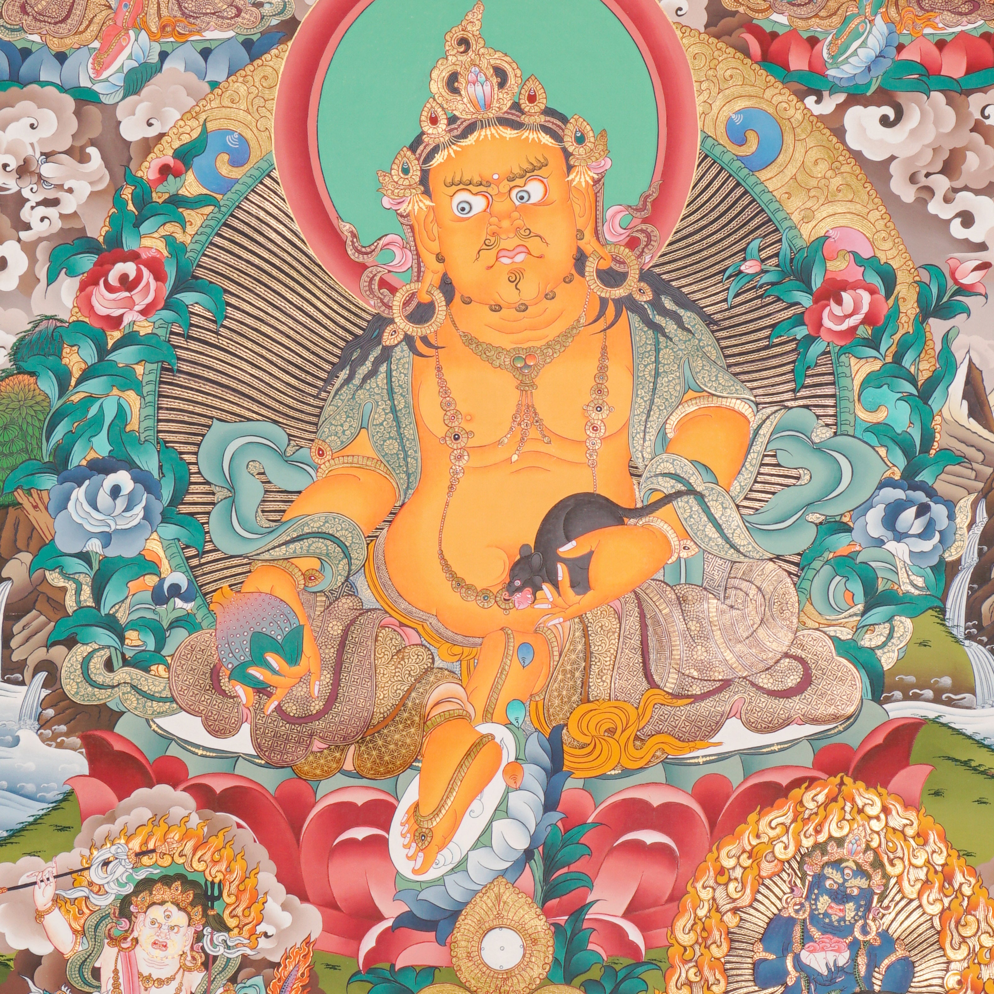 Zambala Thangka Painting - God of Wealth