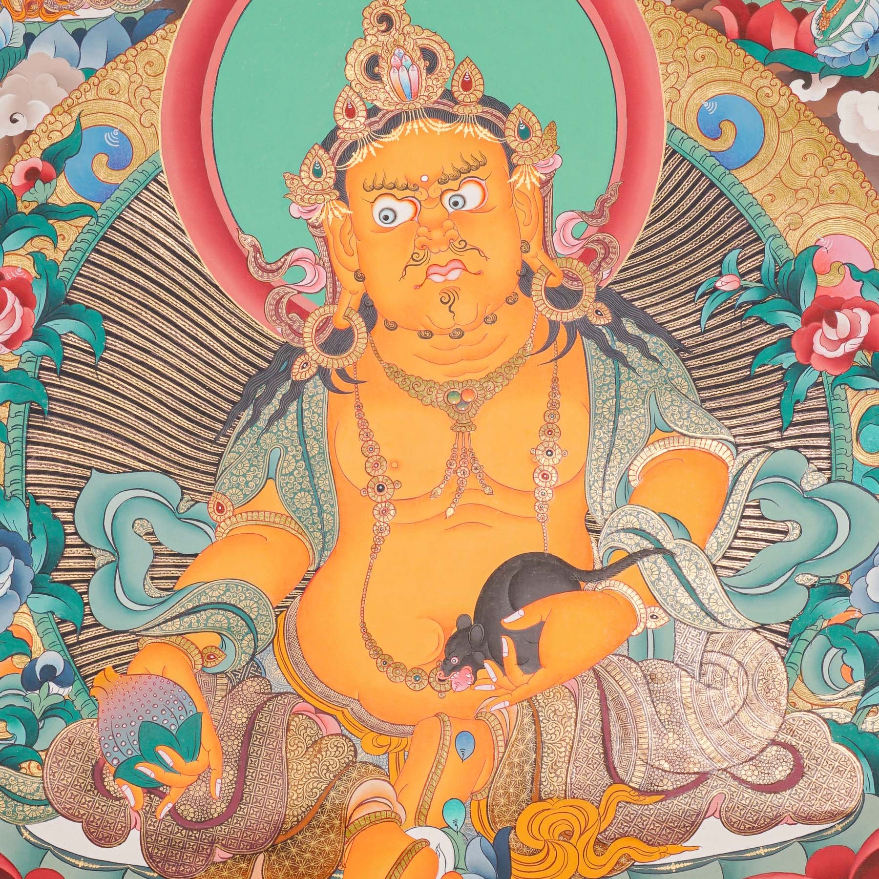 Zambala Thangka Painting - God of Wealth