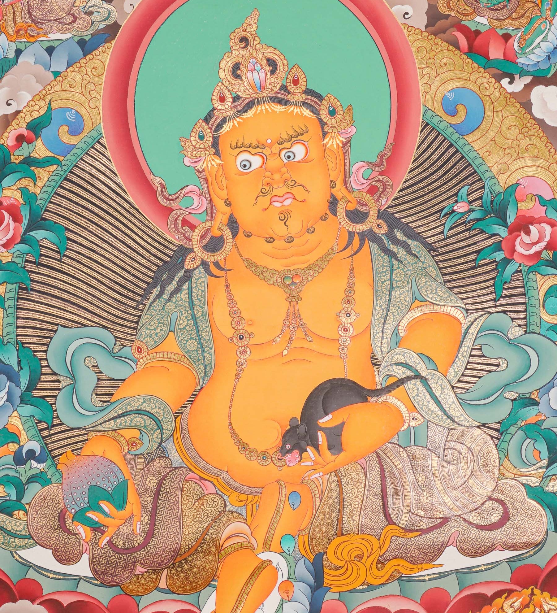 Zambala Thangka Painting - God of Wealth