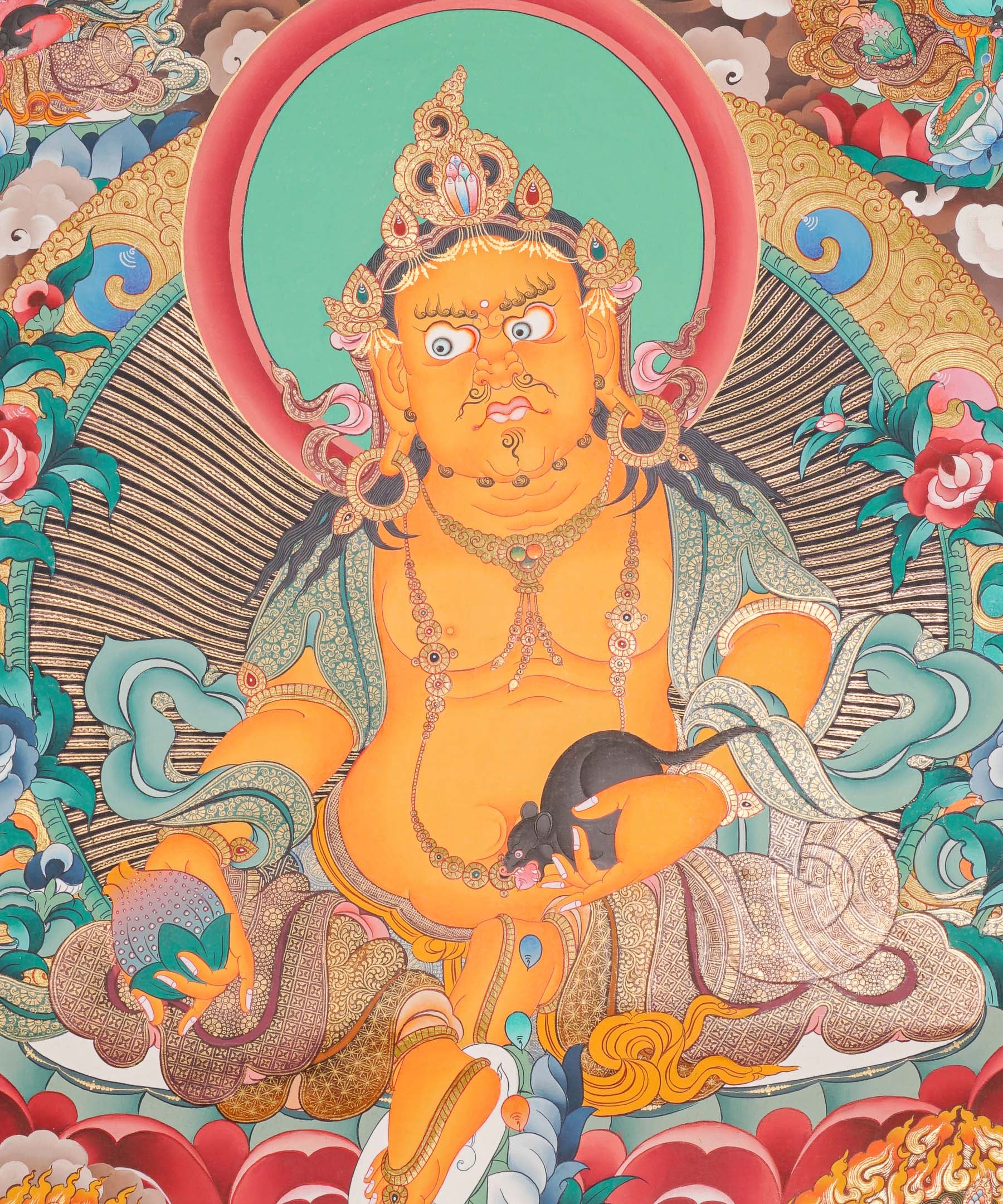 Zambala Thangka Painting - God of Wealth