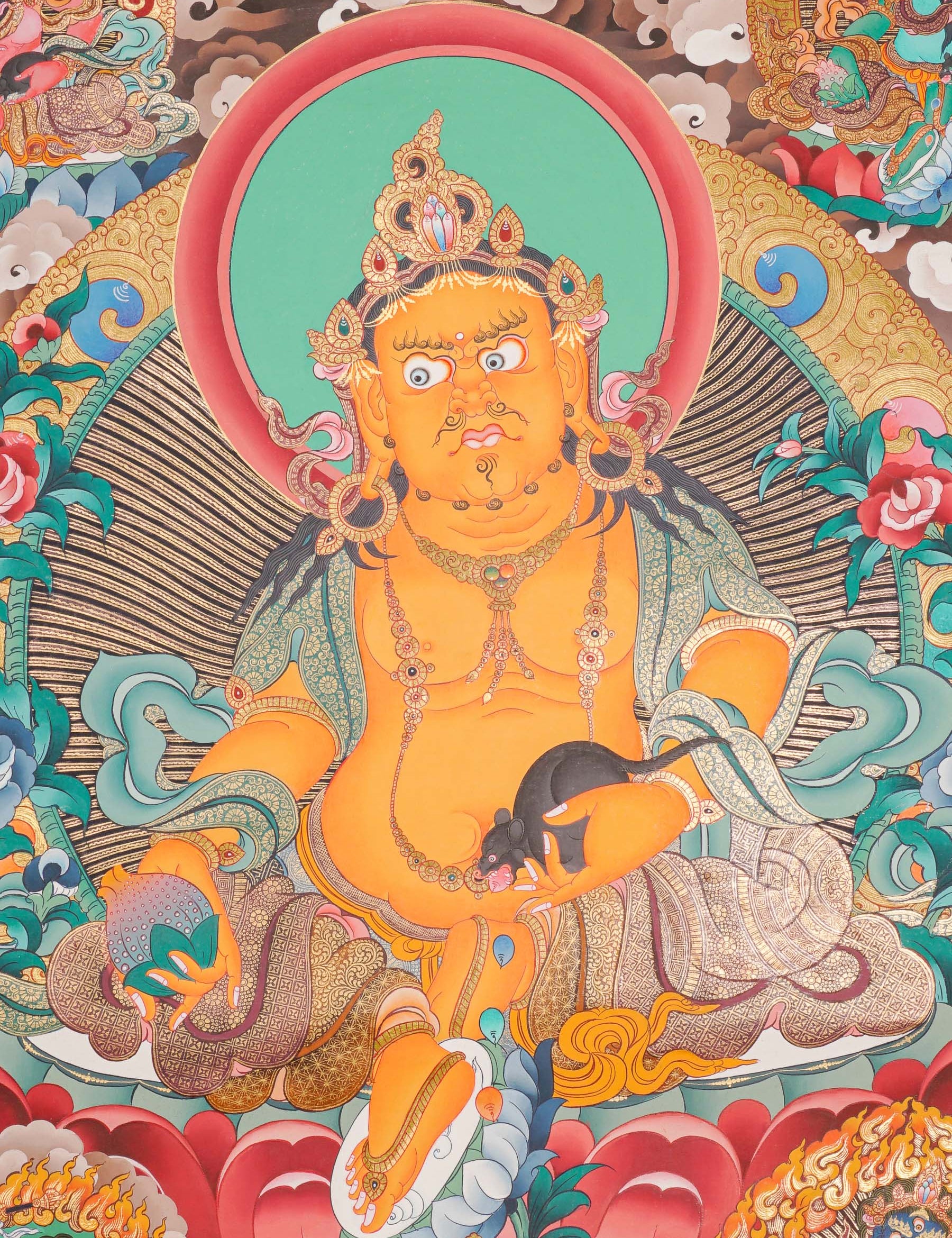 Zambala Thangka Painting - God of Wealth