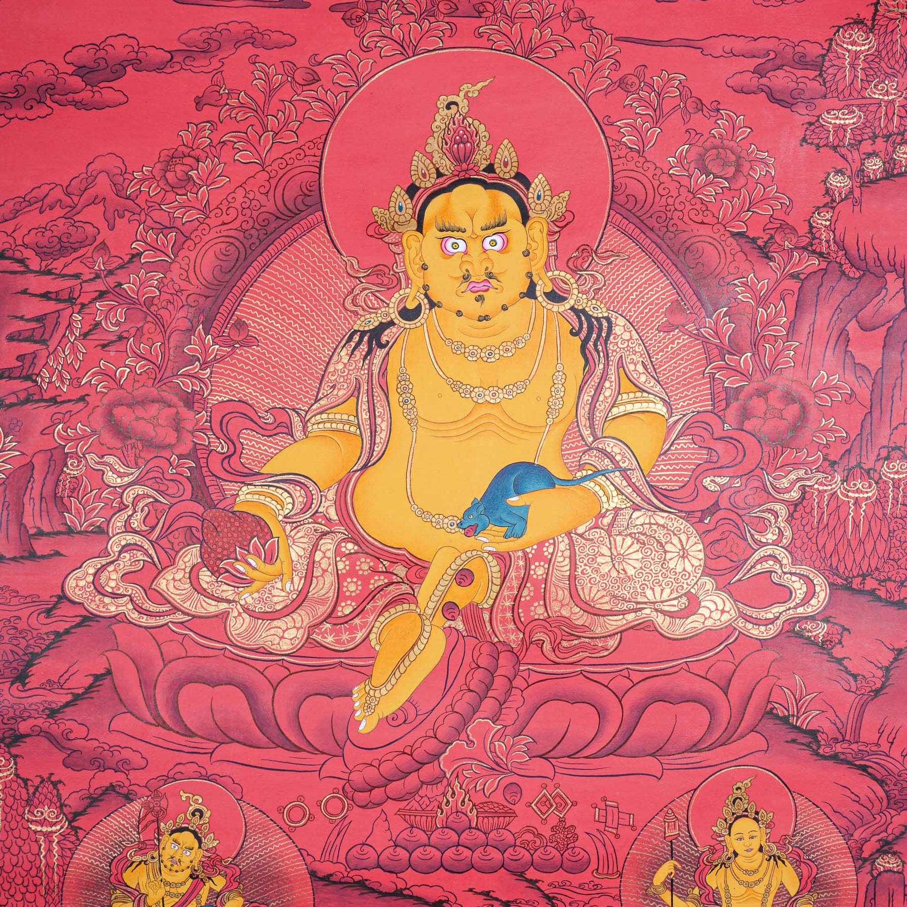 Zambala Thangka Painting - God of wealth