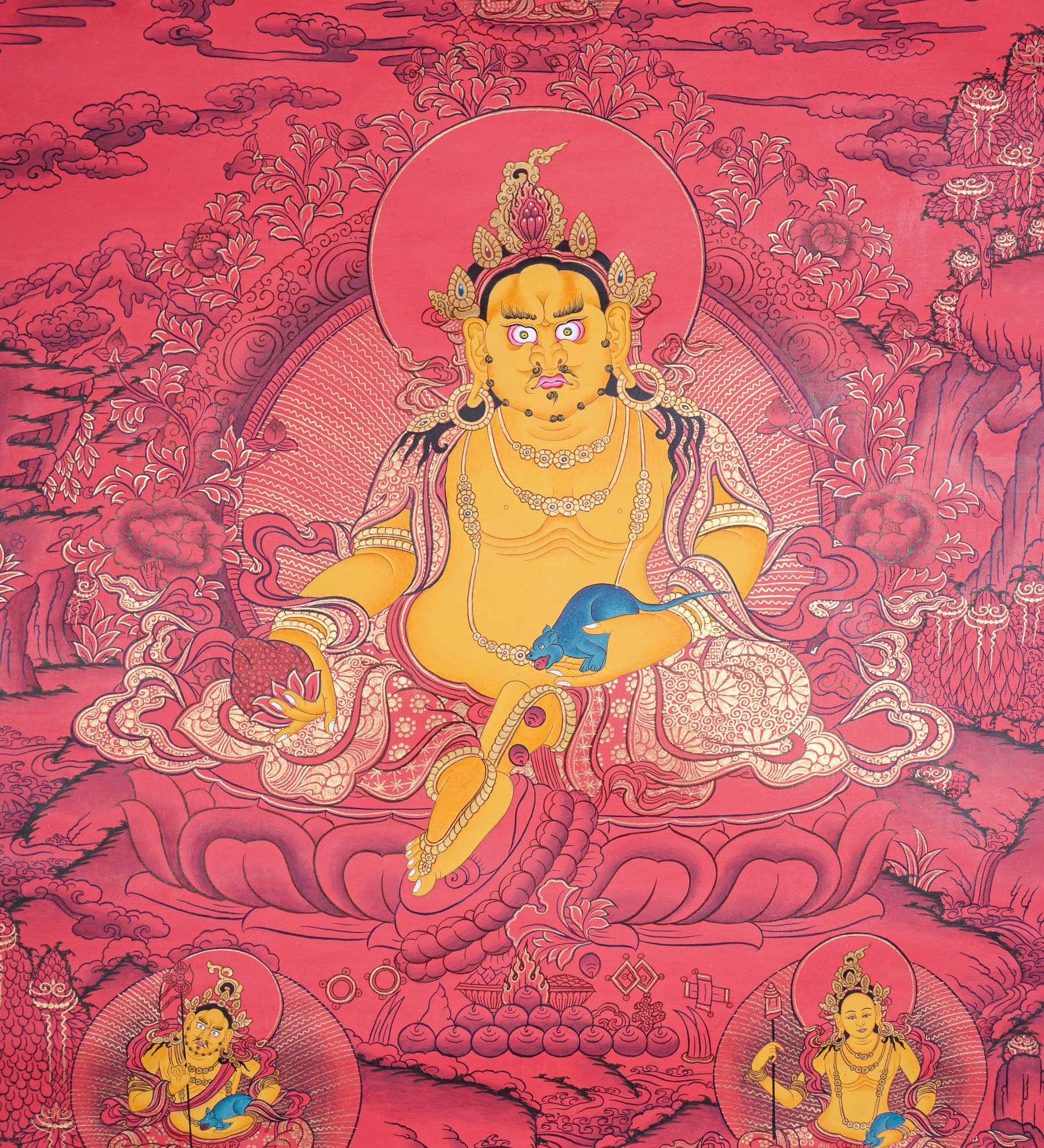 Zambala Thangka Painting - God of wealth