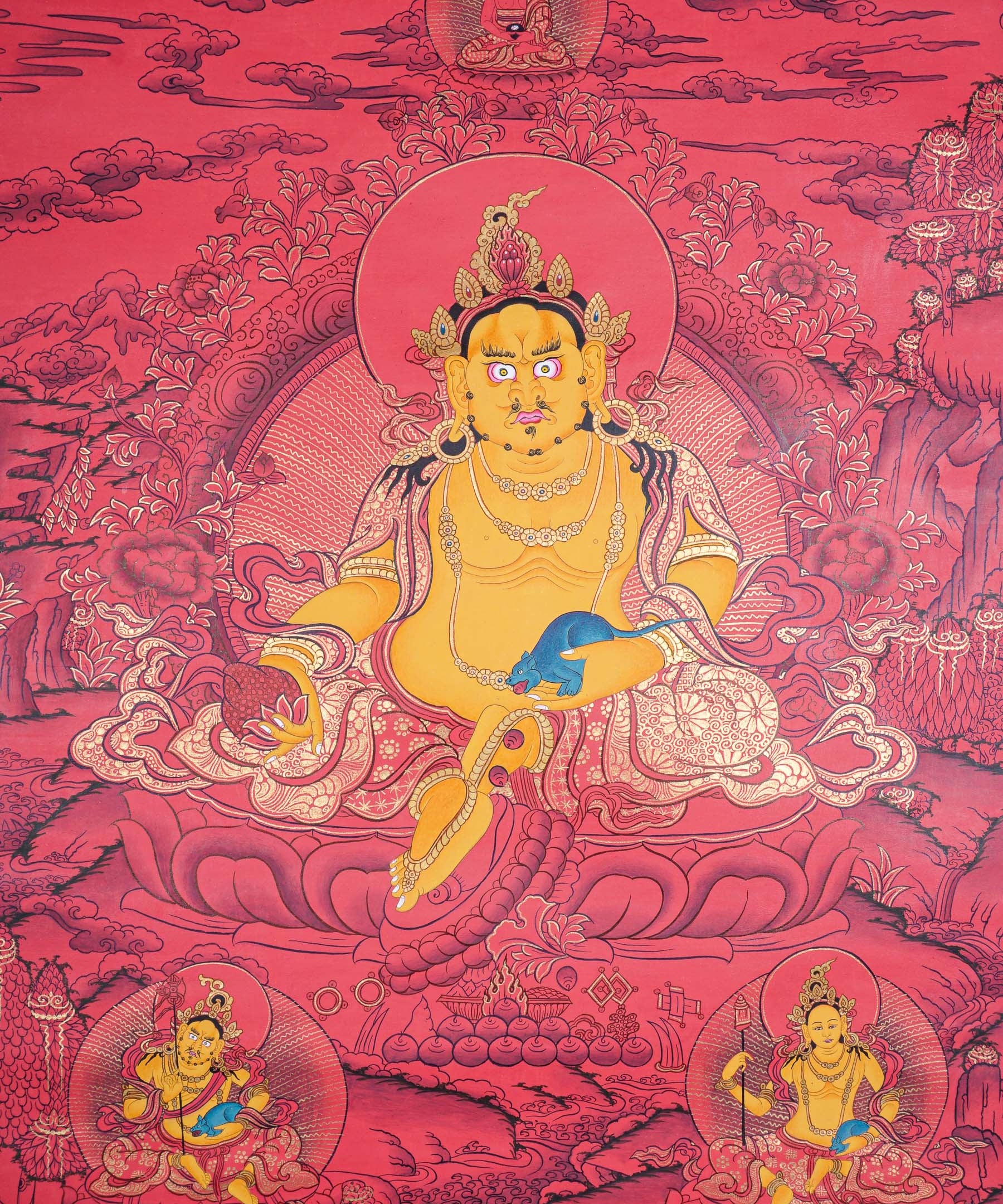 Zambala Thangka Painting - God of wealth