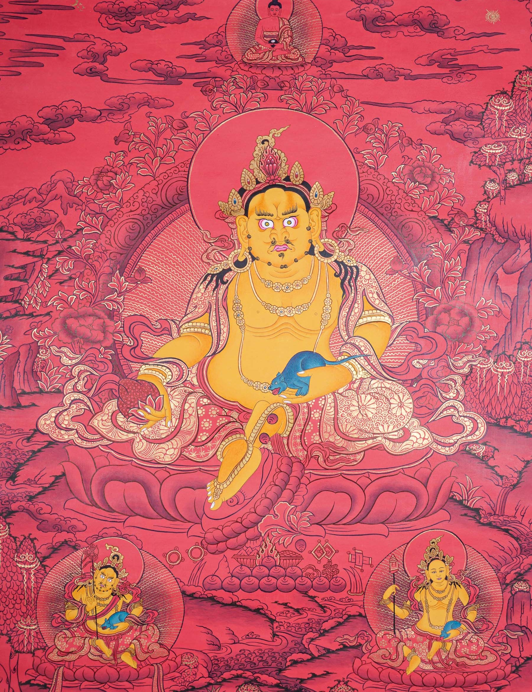 Zambala Thangka Painting - God of wealth